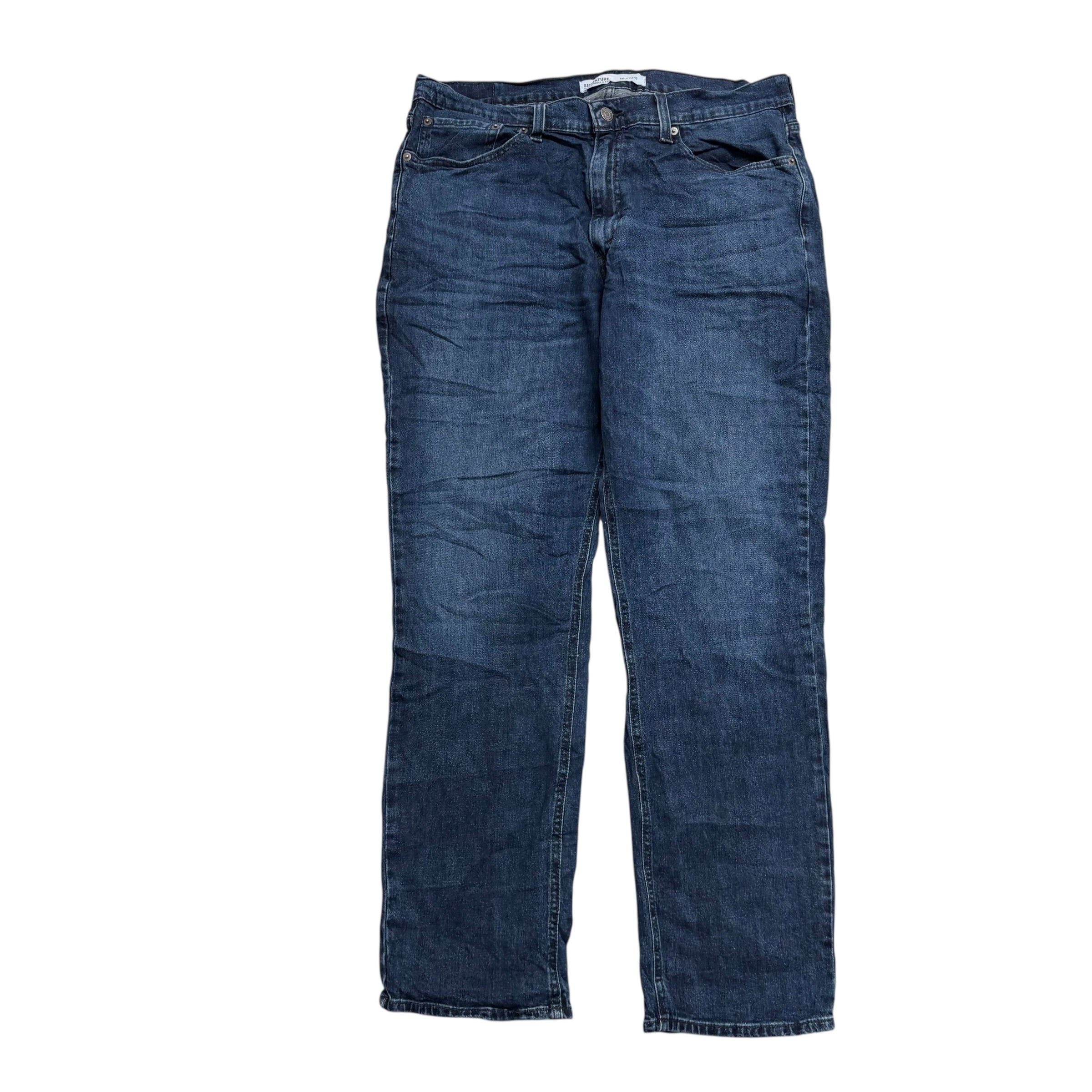 Levis Signature Jeans W36 L32 Mens Navy Blue Athletic Straight Fit Stretch (E)