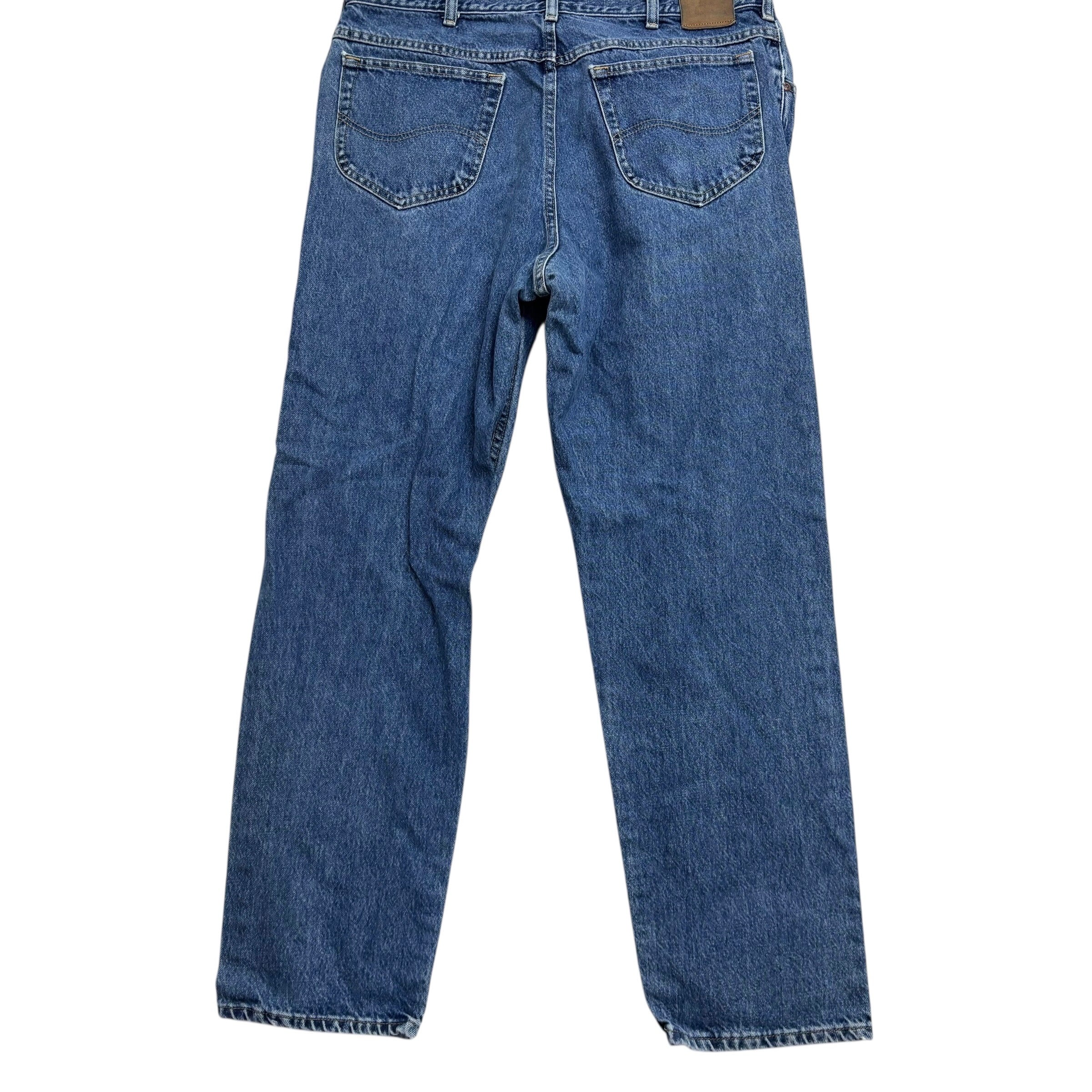 Lee Jeans W36 L32 Mens Mid Blue Regular Straight Fit Vintage Denim