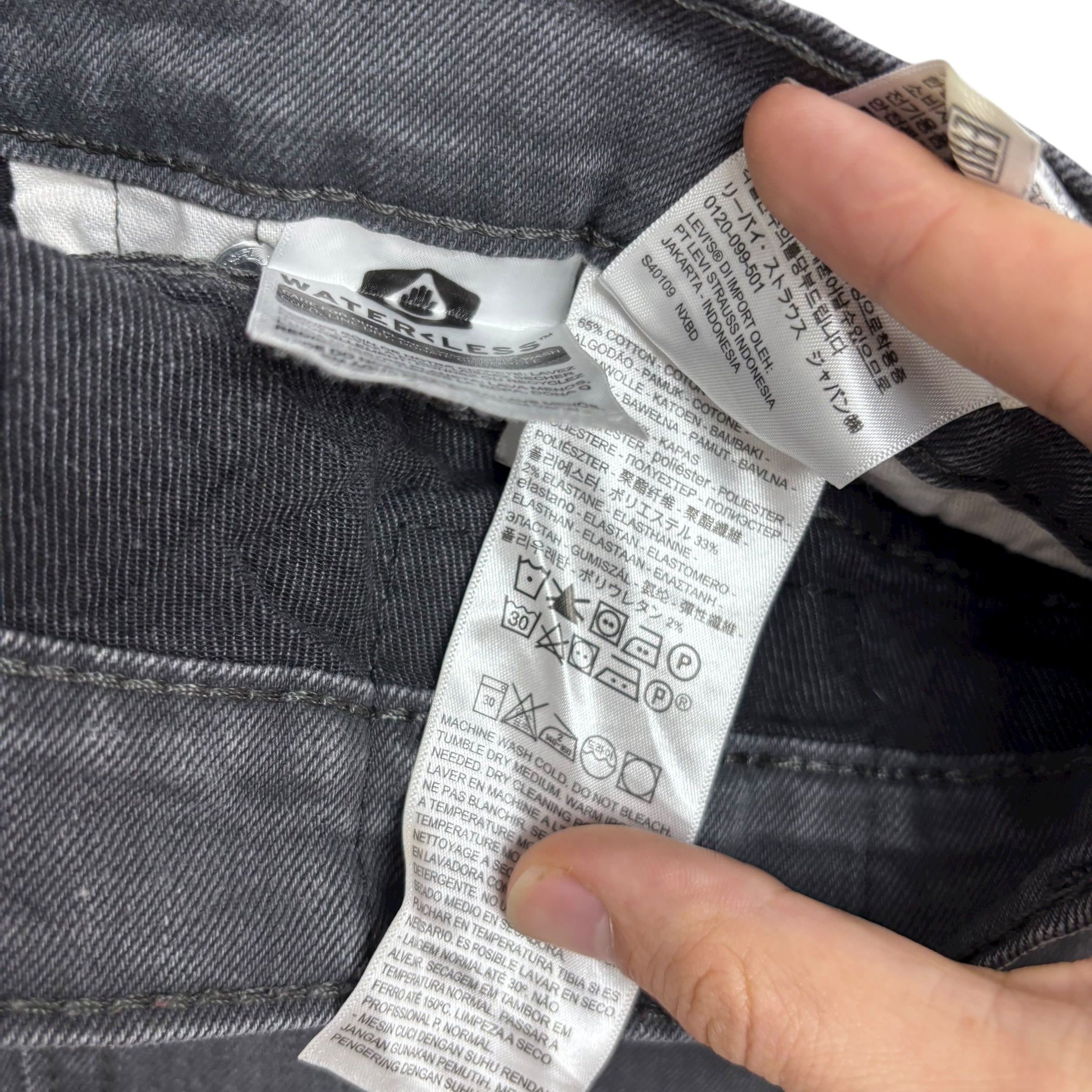 Levis 541 Jeans W34 L31 Mens Grey Athletic Tapered Fit Stretch Denim (F)