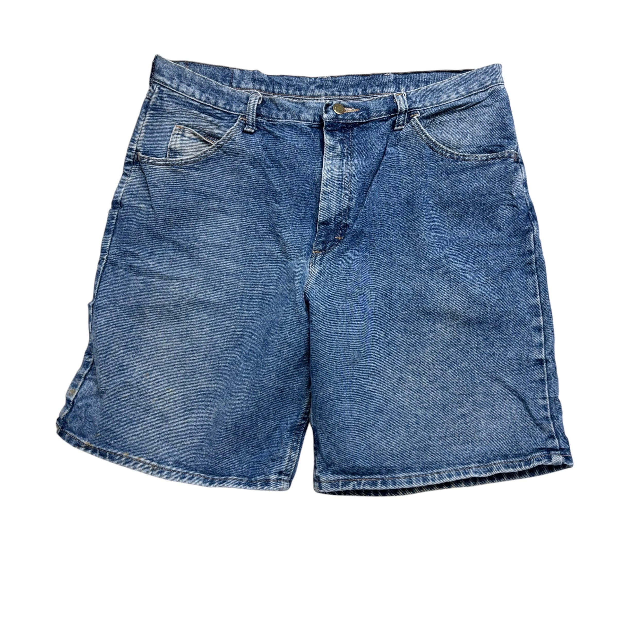 Wrangler Baggy Jorts W38 Mens Denim Shorts Mid Blue Relaxed Fit (F)