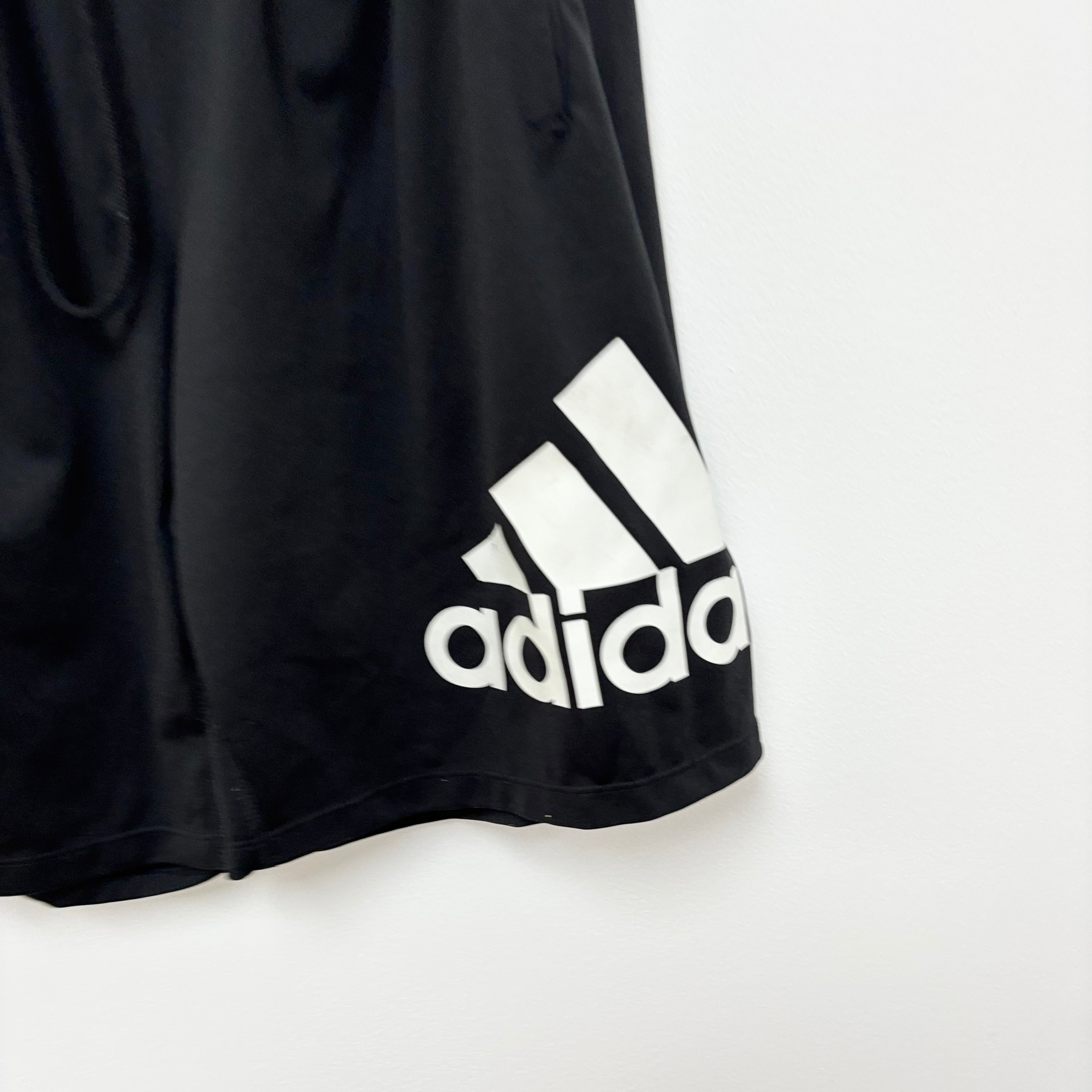 Adidas Shorts Mens Large Black Sports Running Gym Athletic Pockets (E)