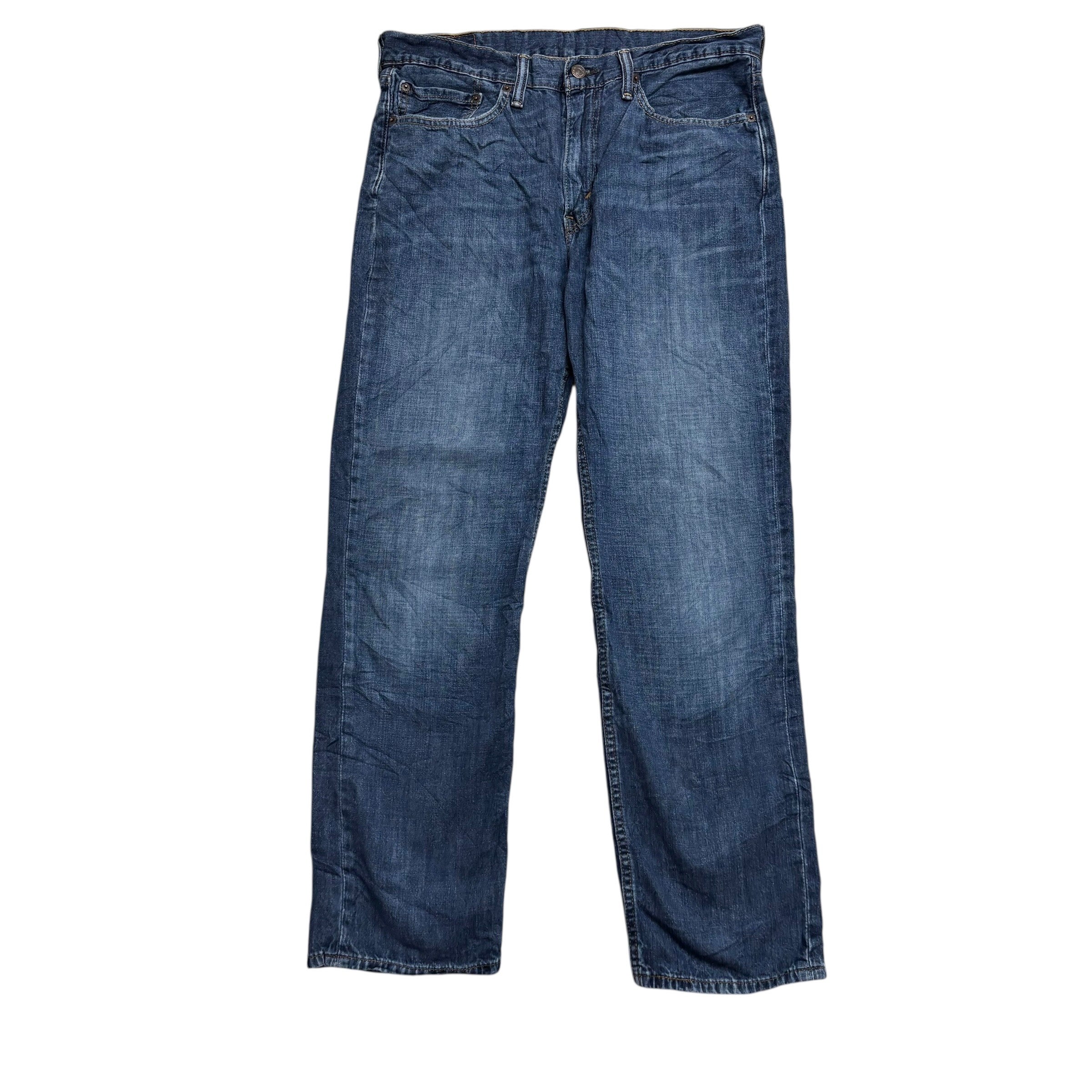Levis 514 Jeans W34 L30 Mens Mid Blue Regular Straight Fit Stretch Denim (E)