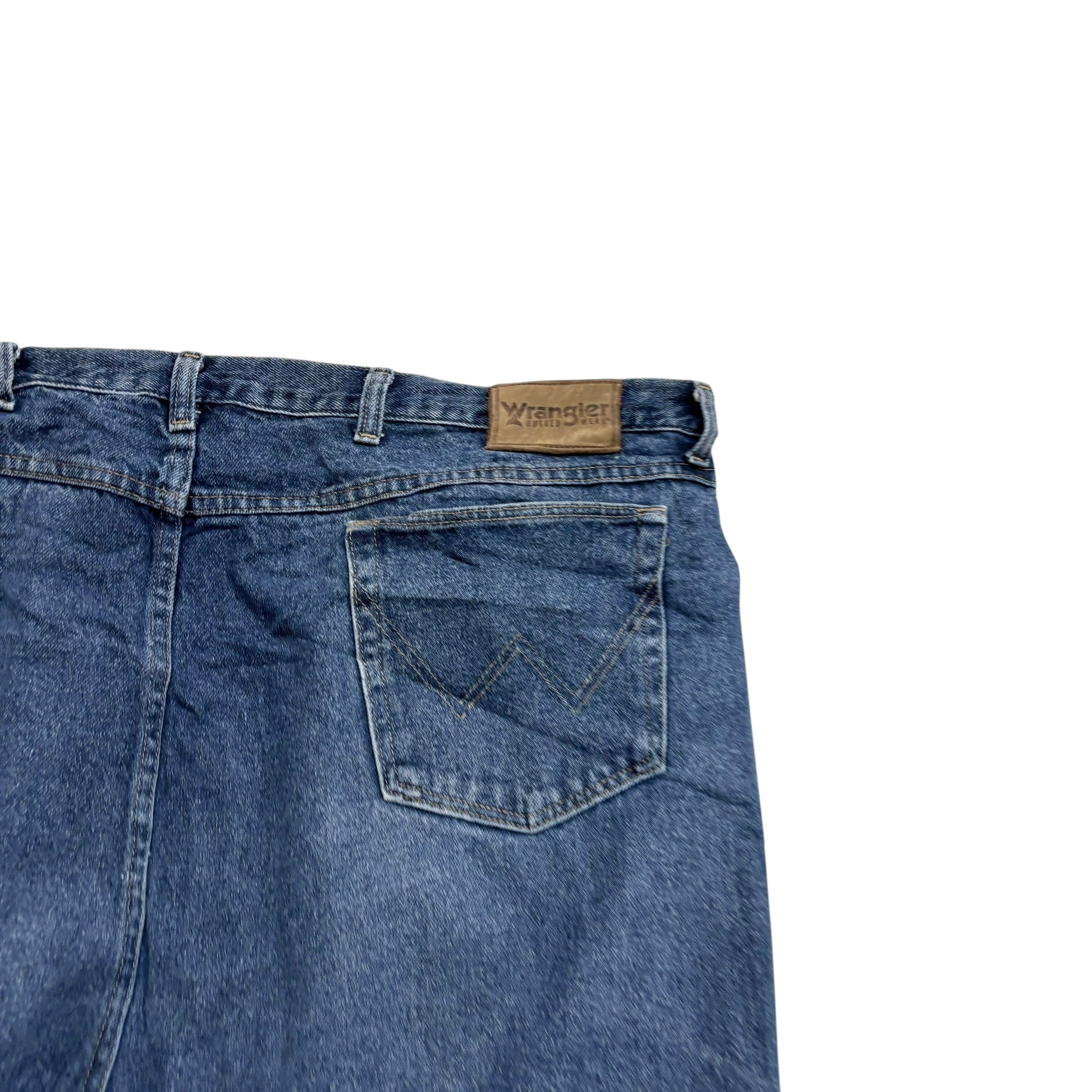 Wrangler Jeans W48 L30 Mens Mid Blue Relaxed Tapered Fit Vintage Denim (E)