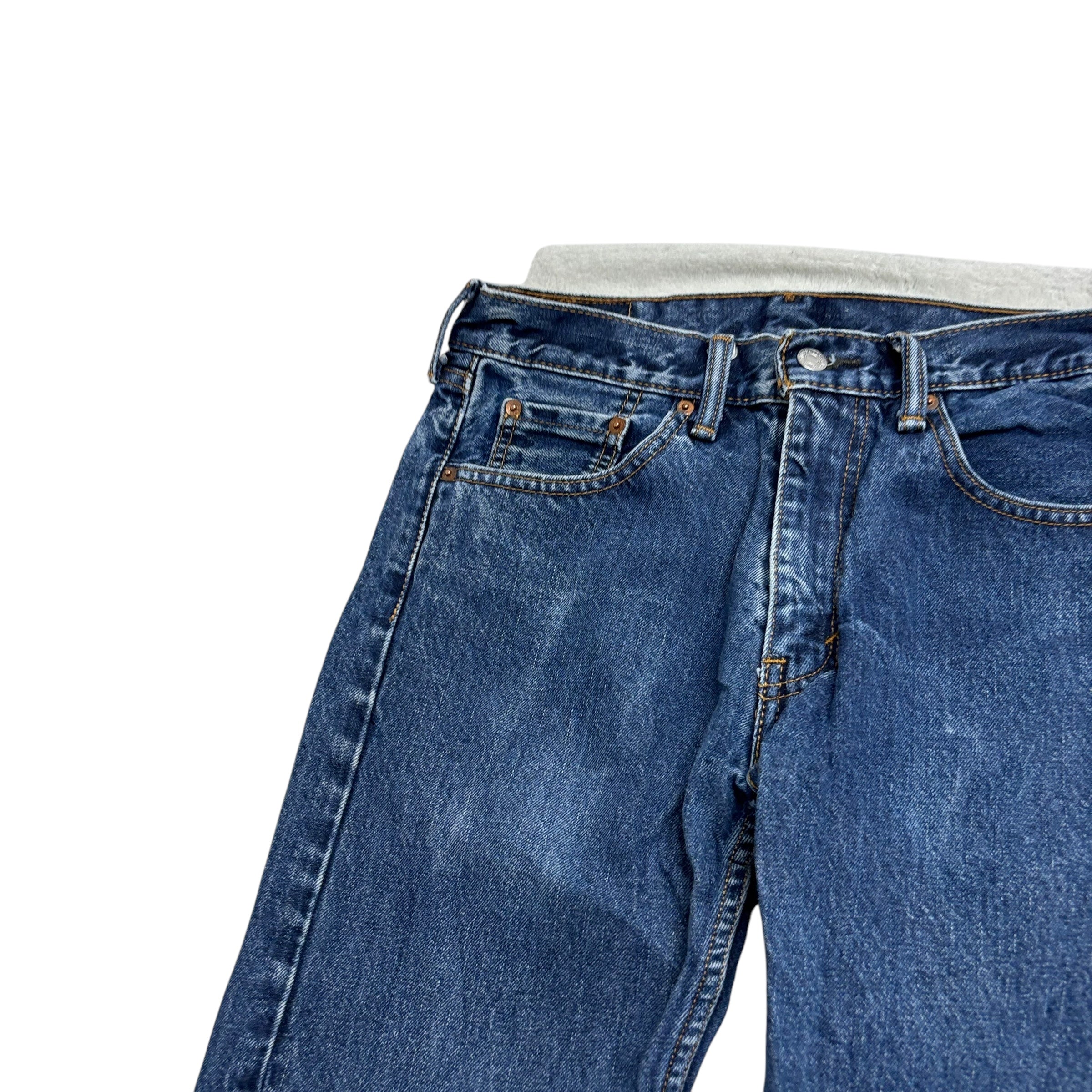 Levis 505 Jeans W30 L34 Mens Mid Blue Regular Straight Fit Denim