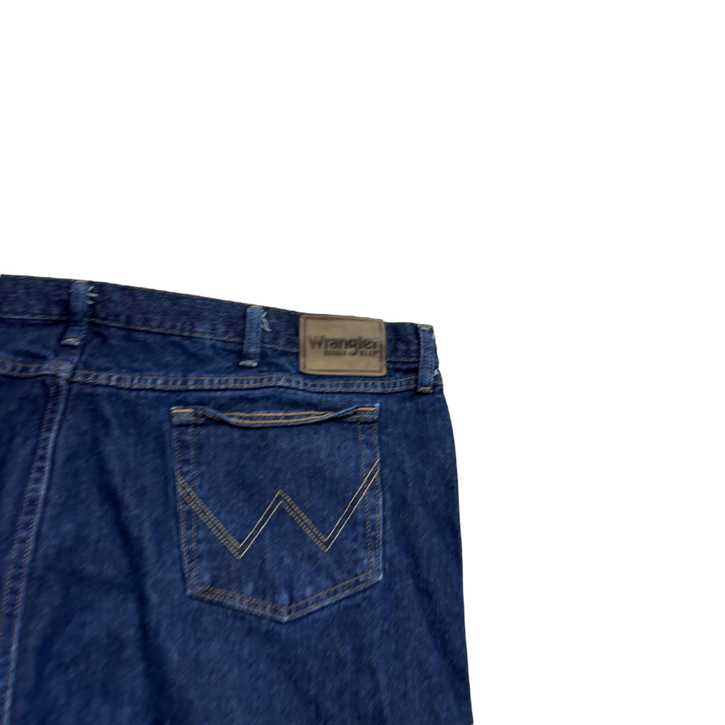 Wrangler Jeans W48 L36 Mens Dark Blue Relaxed Straight Fit Vintage Denim (E)
