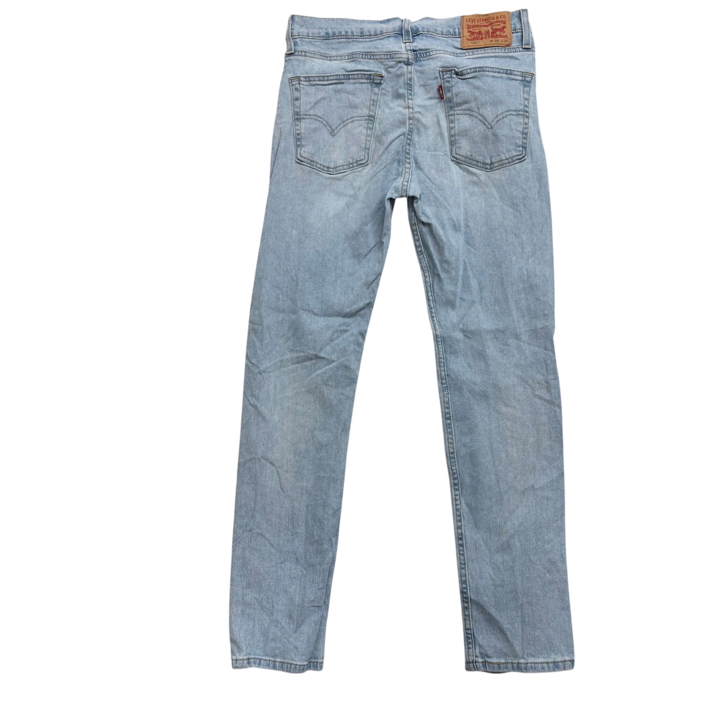 Levis 510 Jeans W29 L30 Mens Light Blue Skinny Fit Stretch Denim (E)