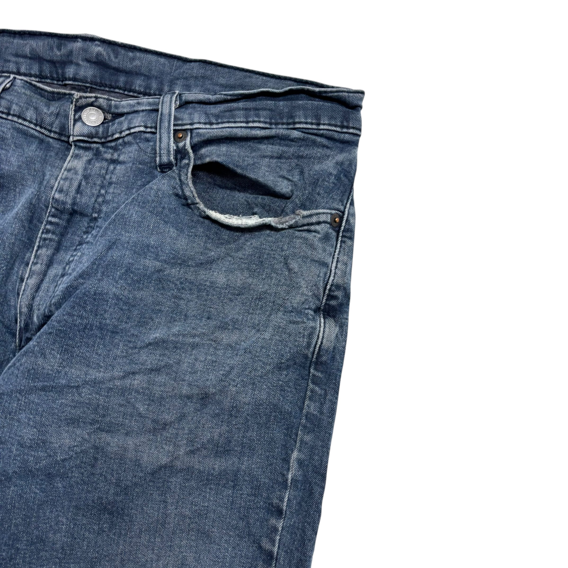 Levis 514 Jeans W36 L32 Mens Navy Blue Regular Straight Fit Stretch Denim