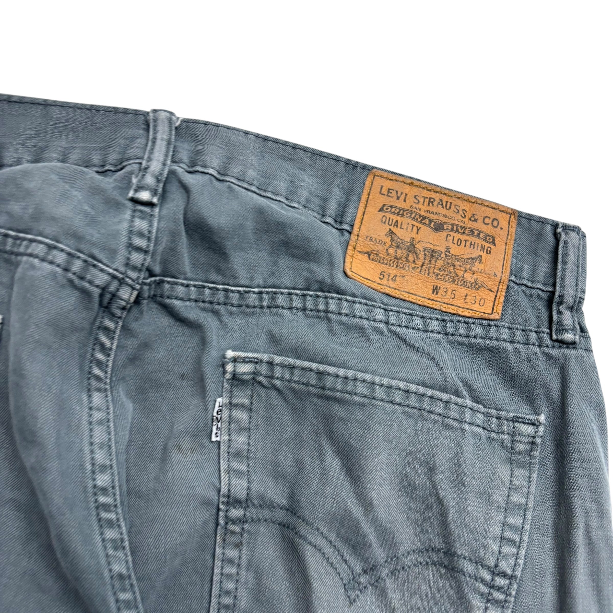 Levis 514 Trousers W35 L30 Mens Green Regular Straight Fit Vintage Pants