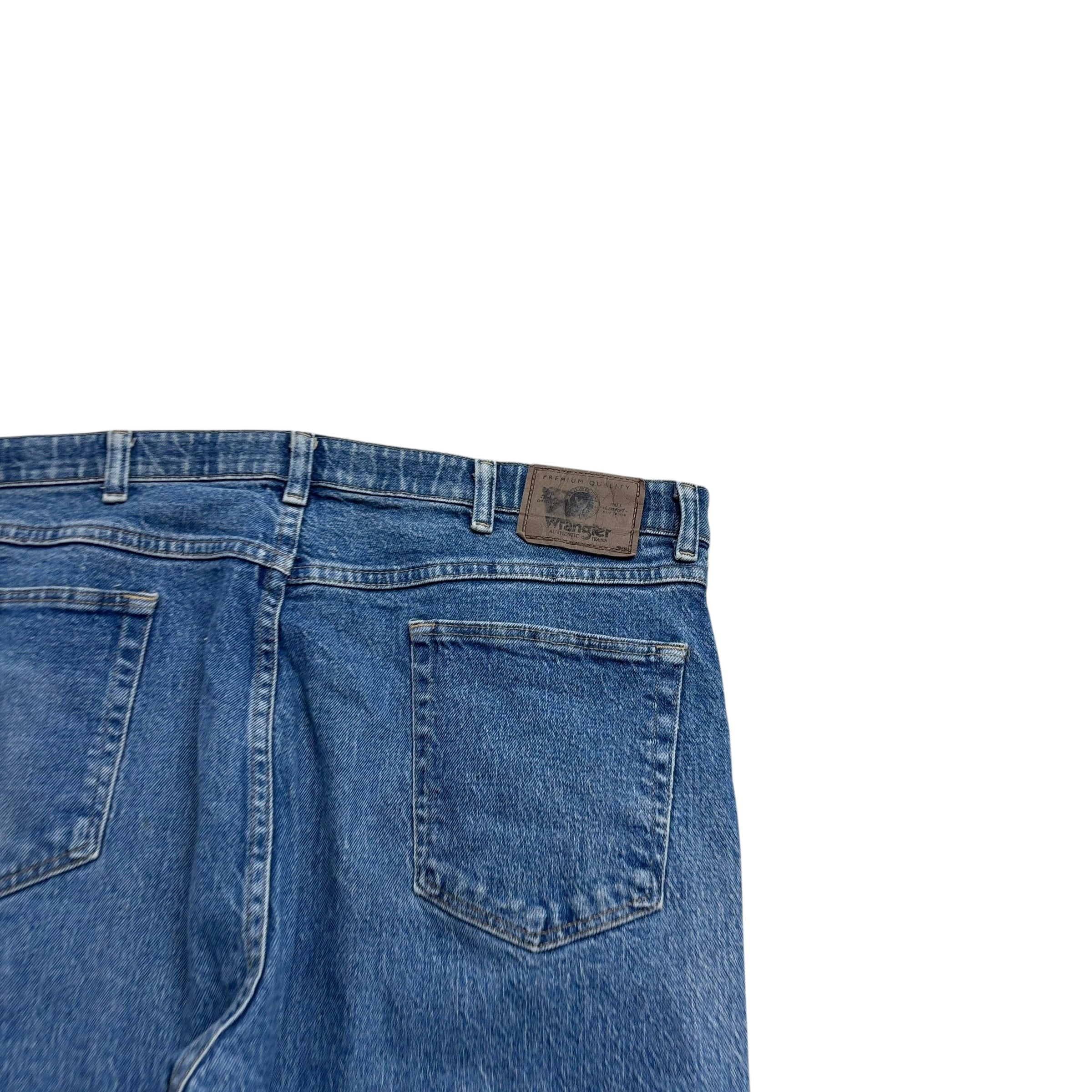 Wrangler Jeans W38 L28 Mens Mid Blue Regular Straight Fit Stretch Denim