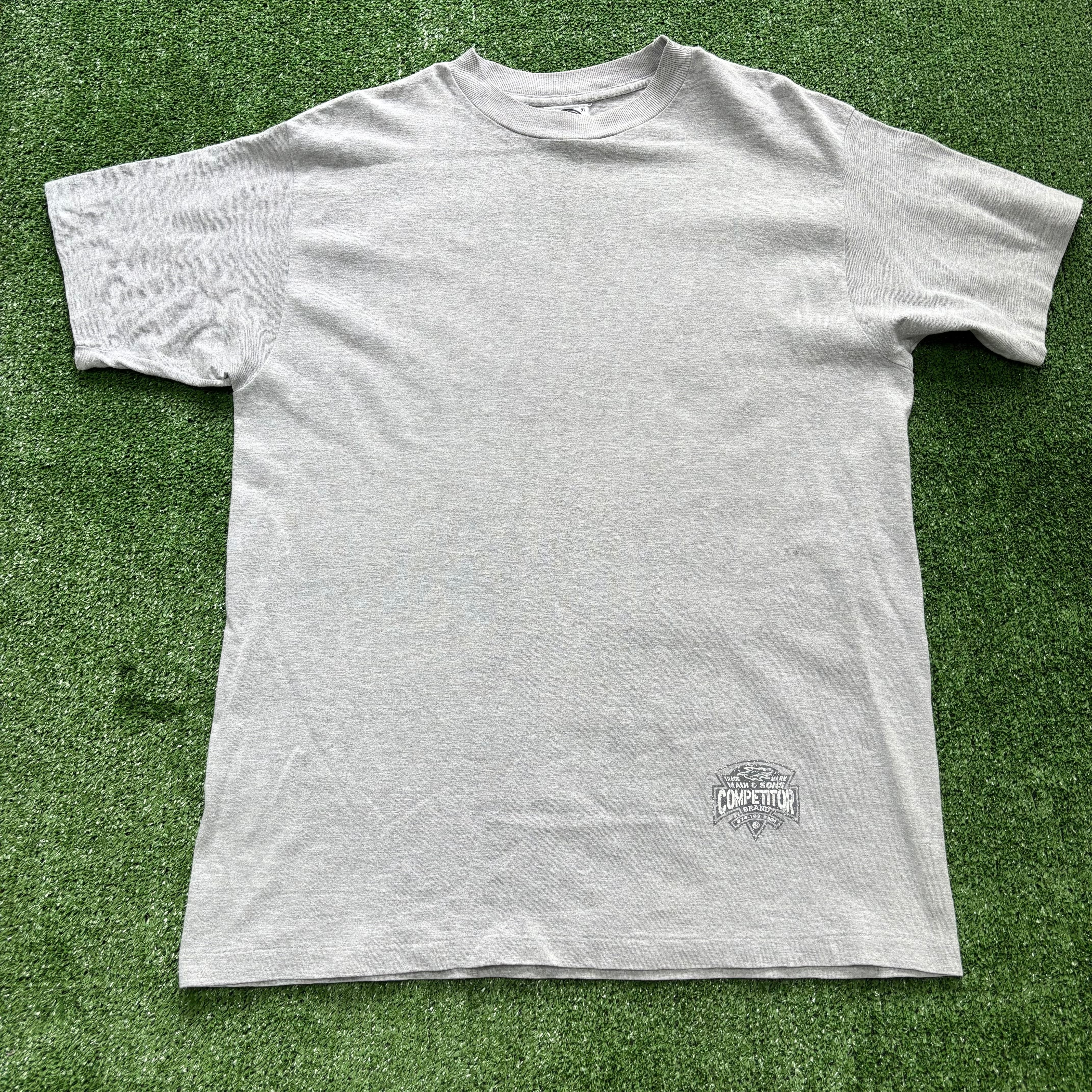 Vintage T Shirt Mens XL Grey Single Stitch Graphic Print 90s USA (E)