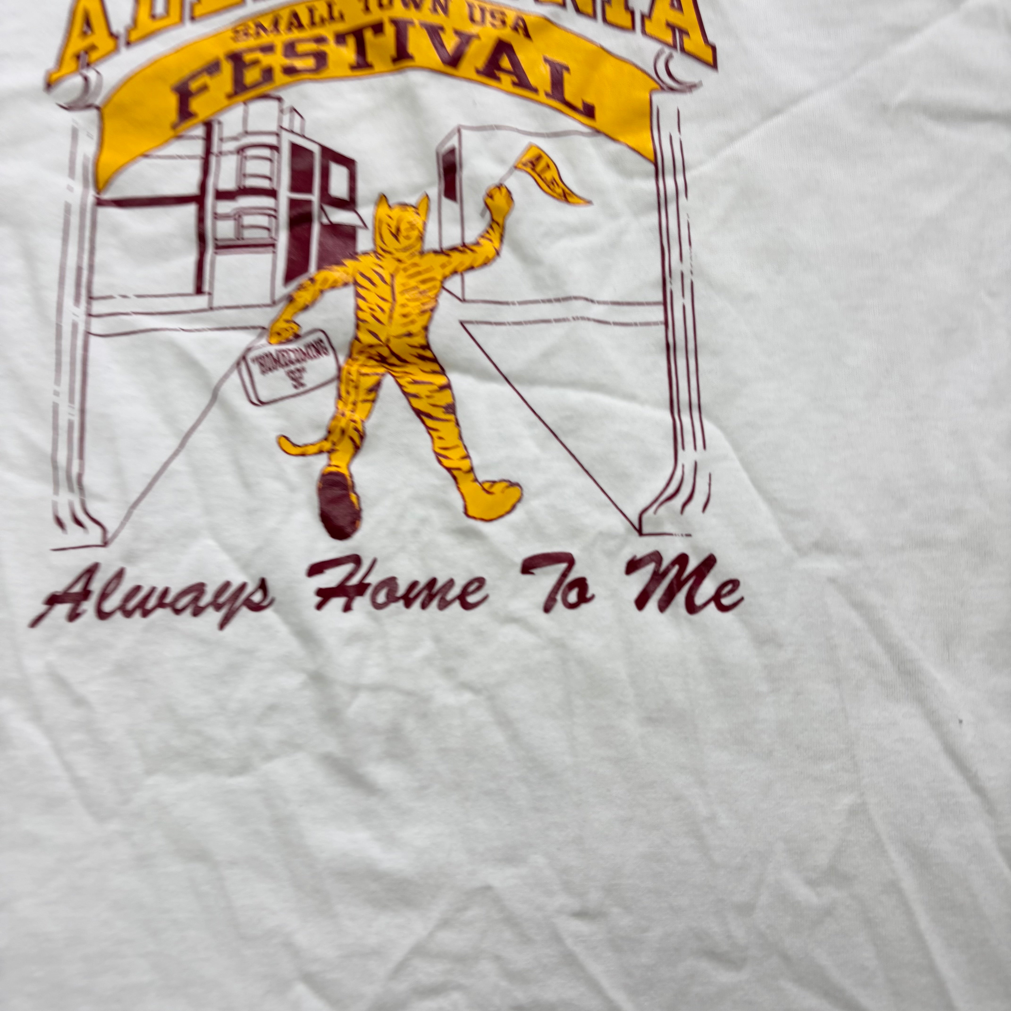 Vintage T Shirt Mens Large White Single Stitch Graphic Print 90s USA (E)