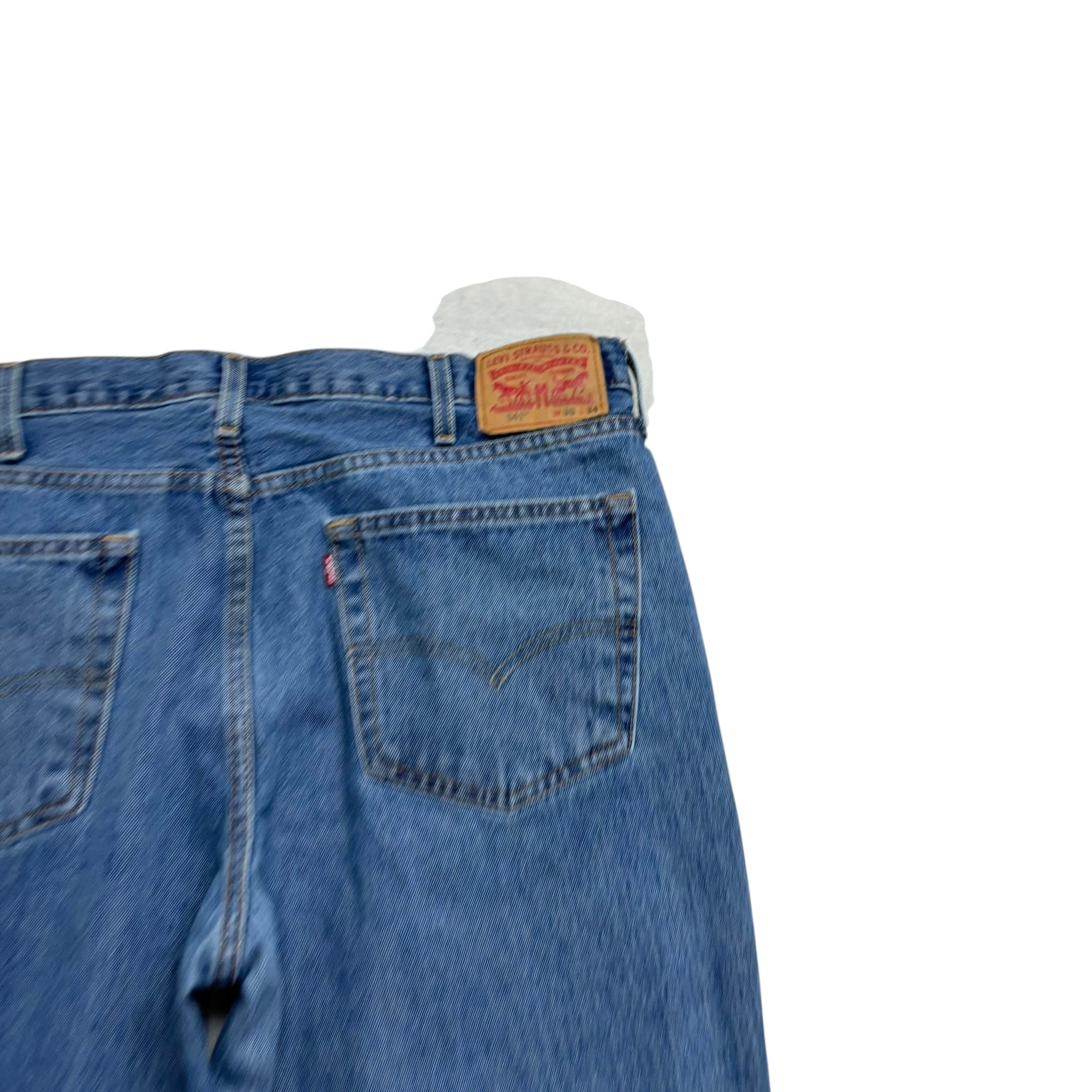 Levis 541 Jeans W38 L34 Mens Mid Blue Athletic Tapered Fit Denim