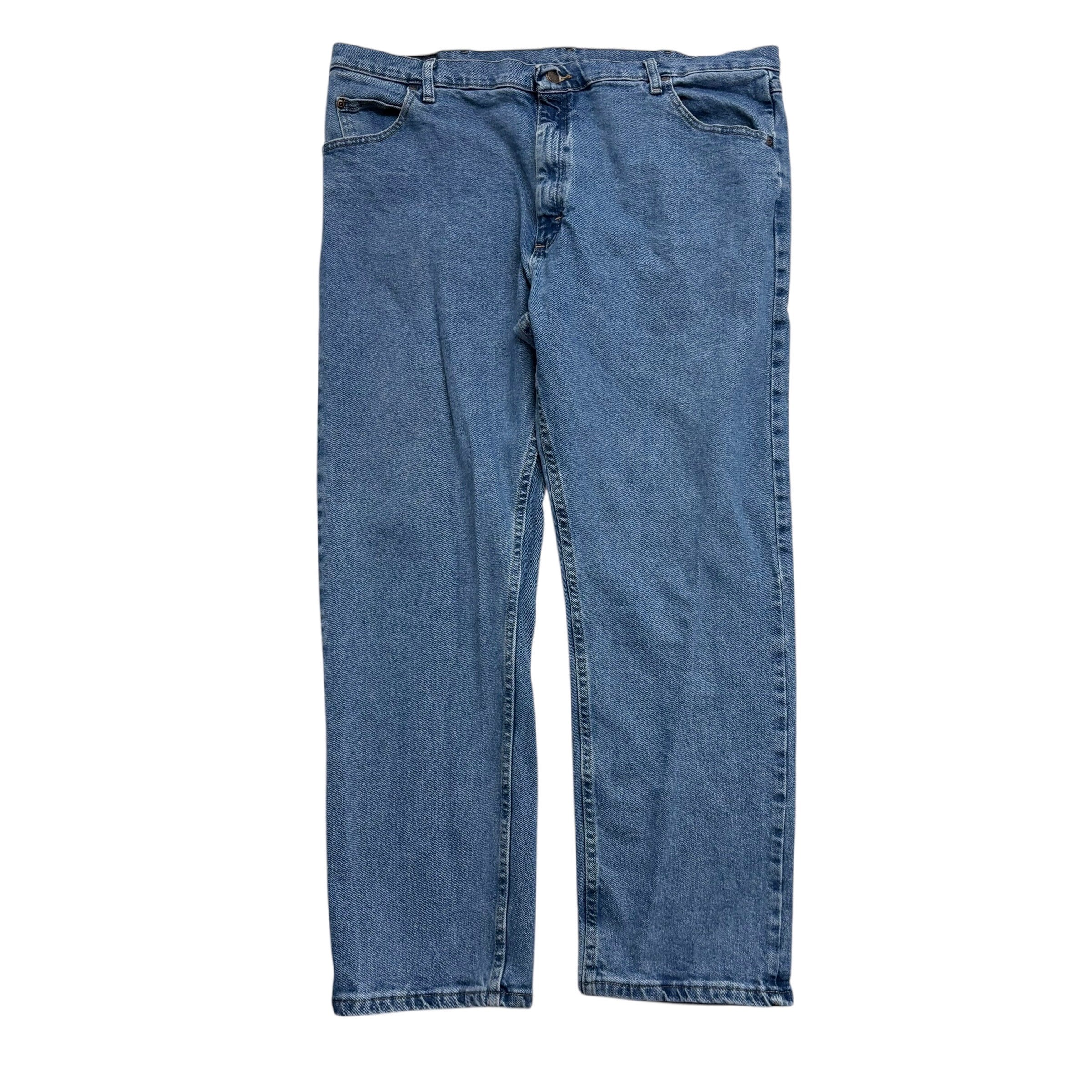 Wrangler Jeans W42 L30 Mens Light Blue Regular Straight Fit Stretch Denim (E)