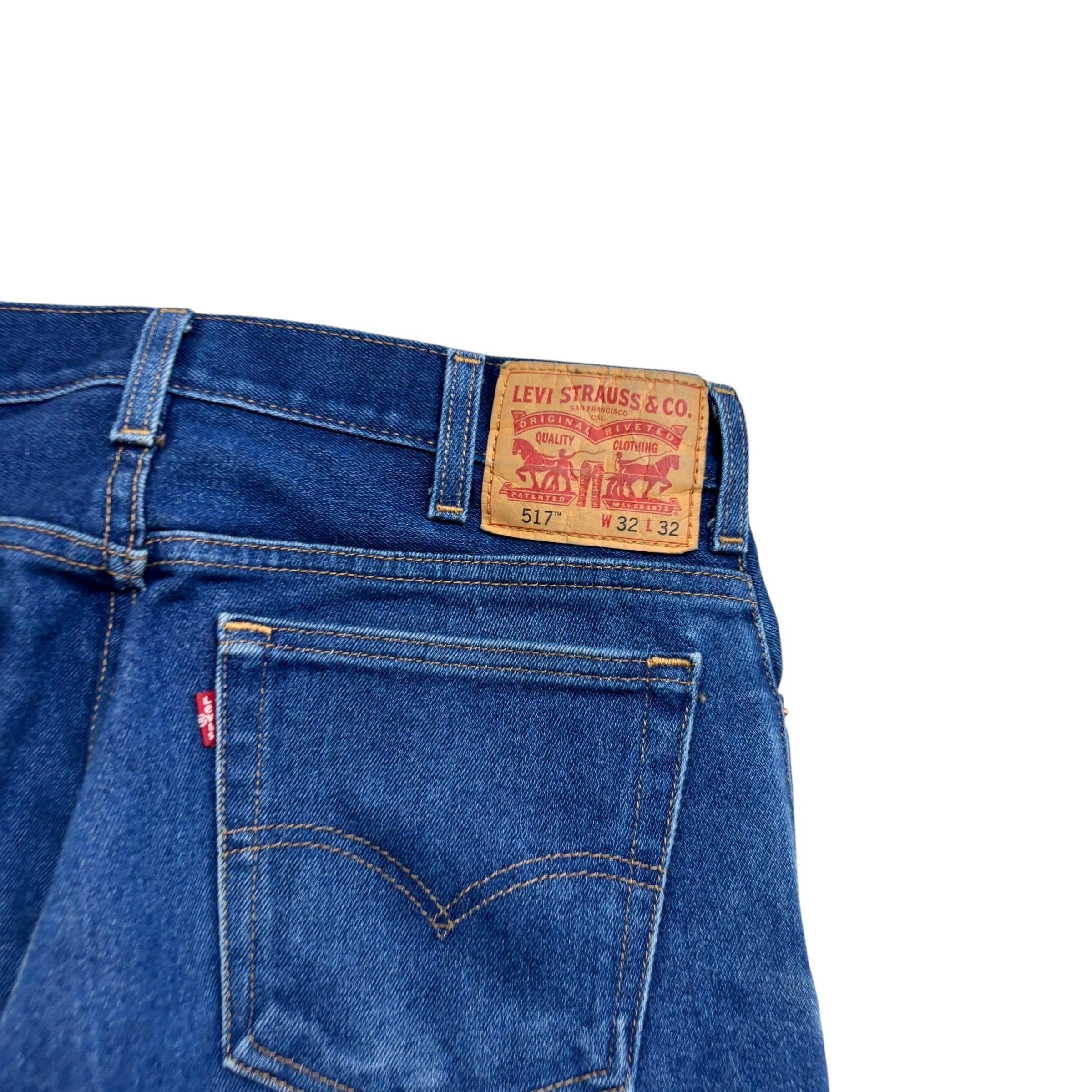 Levis 517 Jeans W32 L32 Mens Dark Blue Regular Bootcut Fit Denim