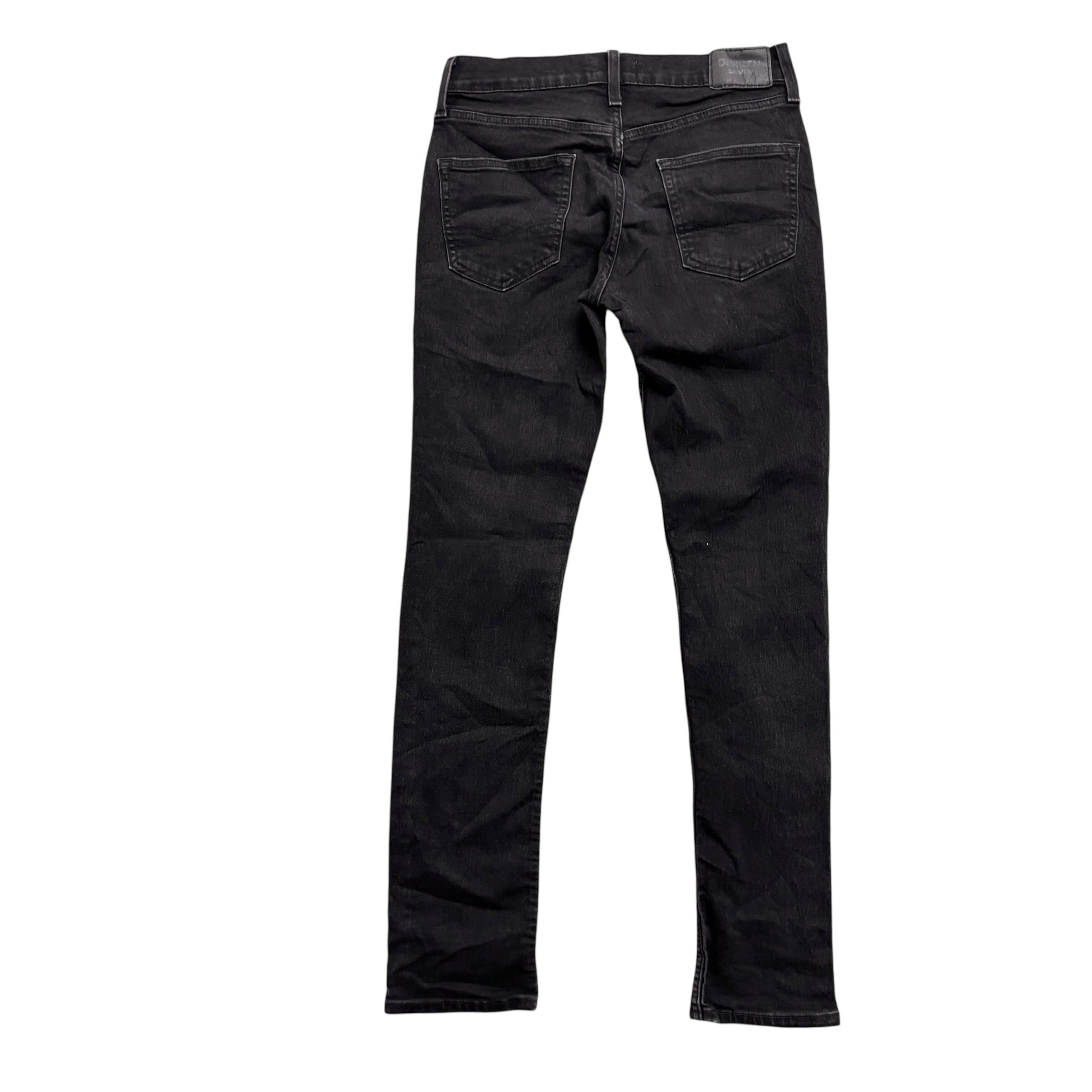 Levis Denizen Jeans W30 L32 Mens Black Slim Fit Stretch Denim (E)