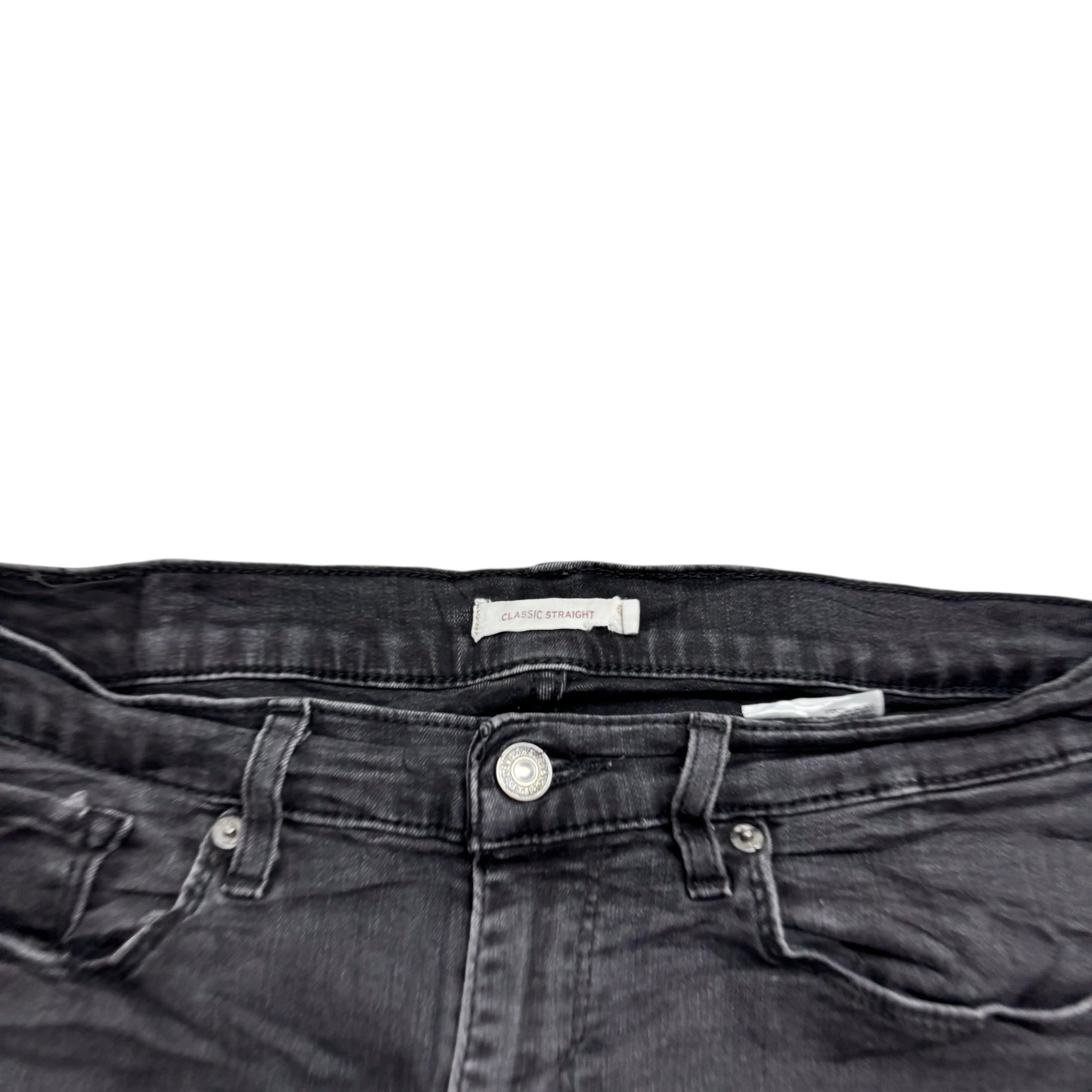 Levis Jeans W31 L30 Womens Classic Straight Fit Black Stretch Denim