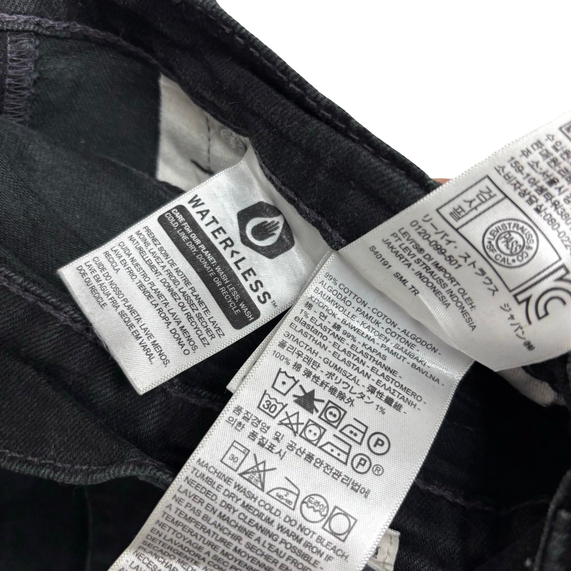 Levis 512 Jeans W30 L31 Mens Black Slim Tapered Fit Stretch Denim (E)