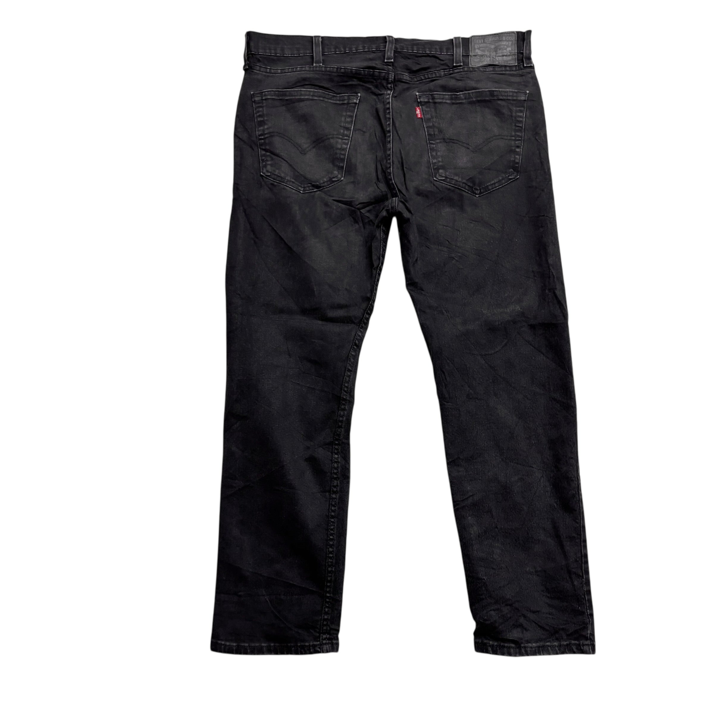 Levis 502 Jeans W38 L30 Mens Black Regular Tapered Fit Stretch Denim (E)