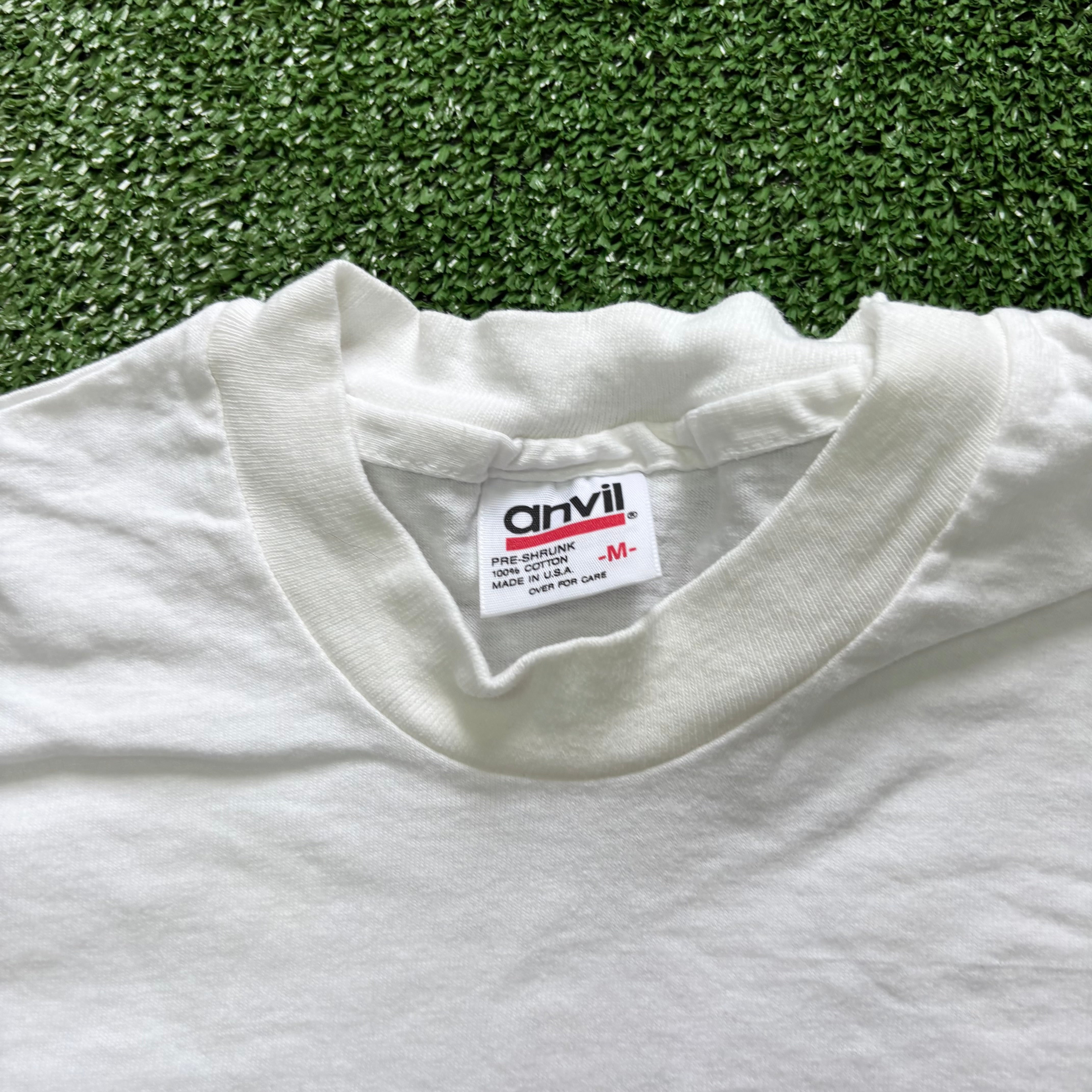 Vintage T Shirt Mens Small White Single Stitch Graphic Print 90s