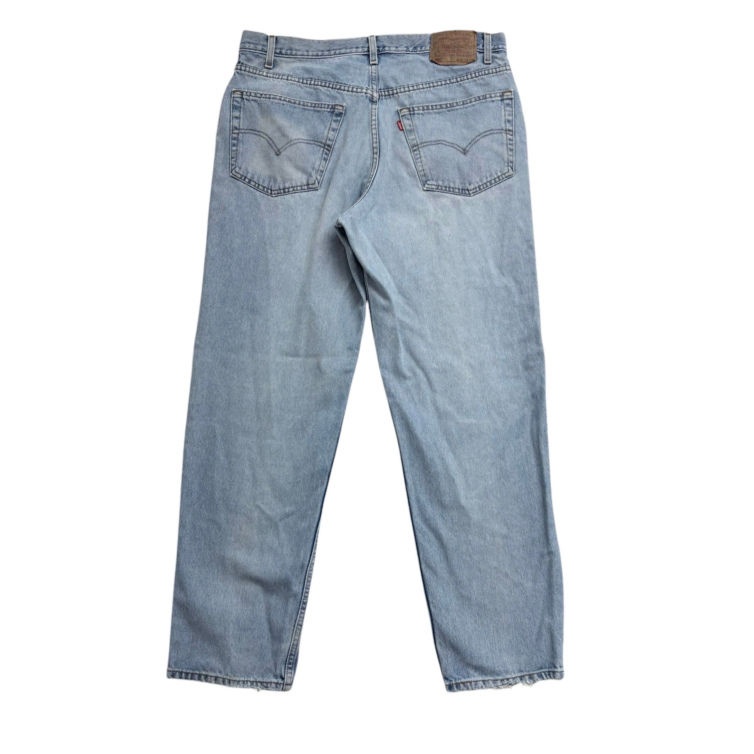 Levis 550 Jeans W38 L32 Mens Light Blue Relaxed Straight Vintage Denim (F)