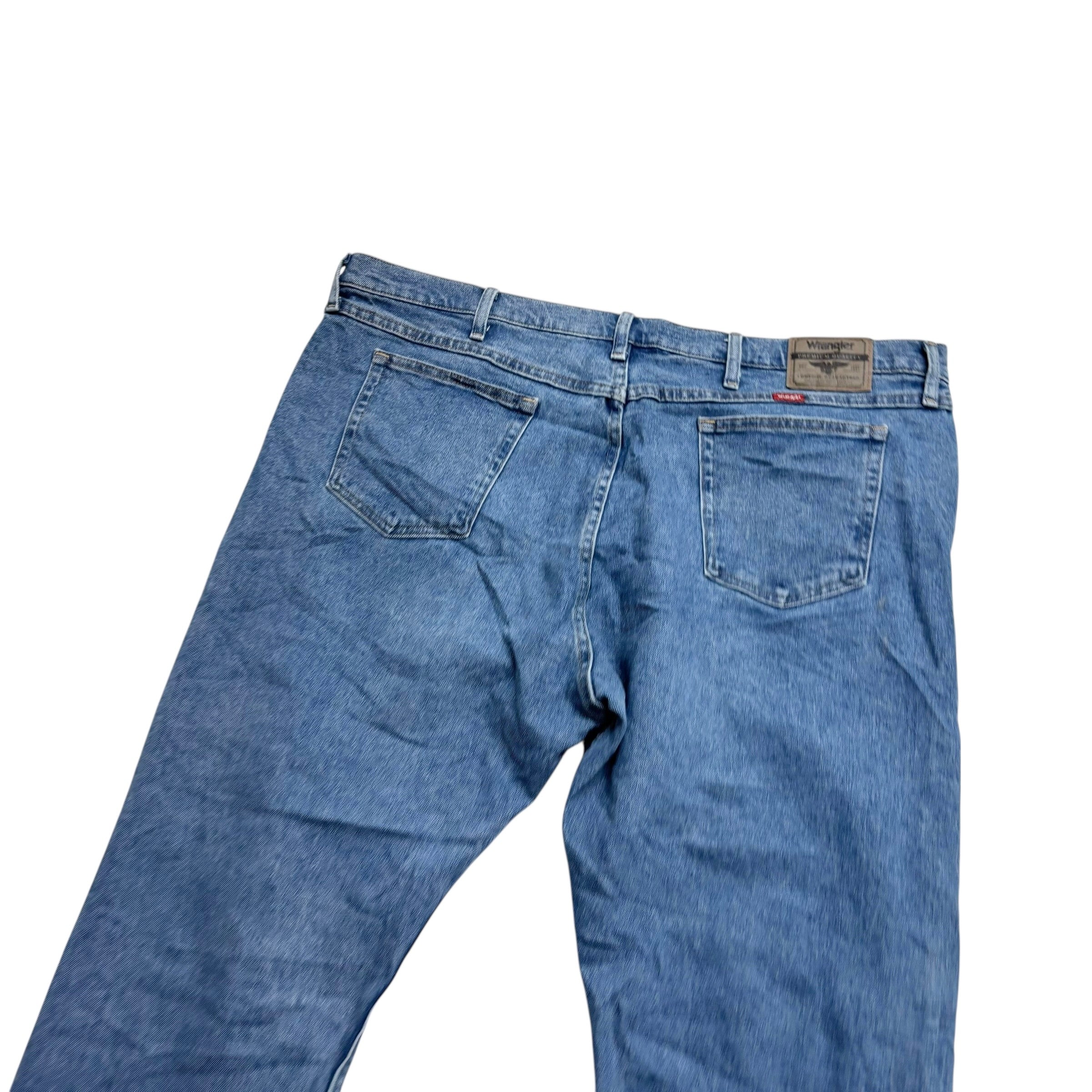 Wrangler Jeans W44 L30 Mens Mid Blue Regular Straight Fit Stretch Denim (E)