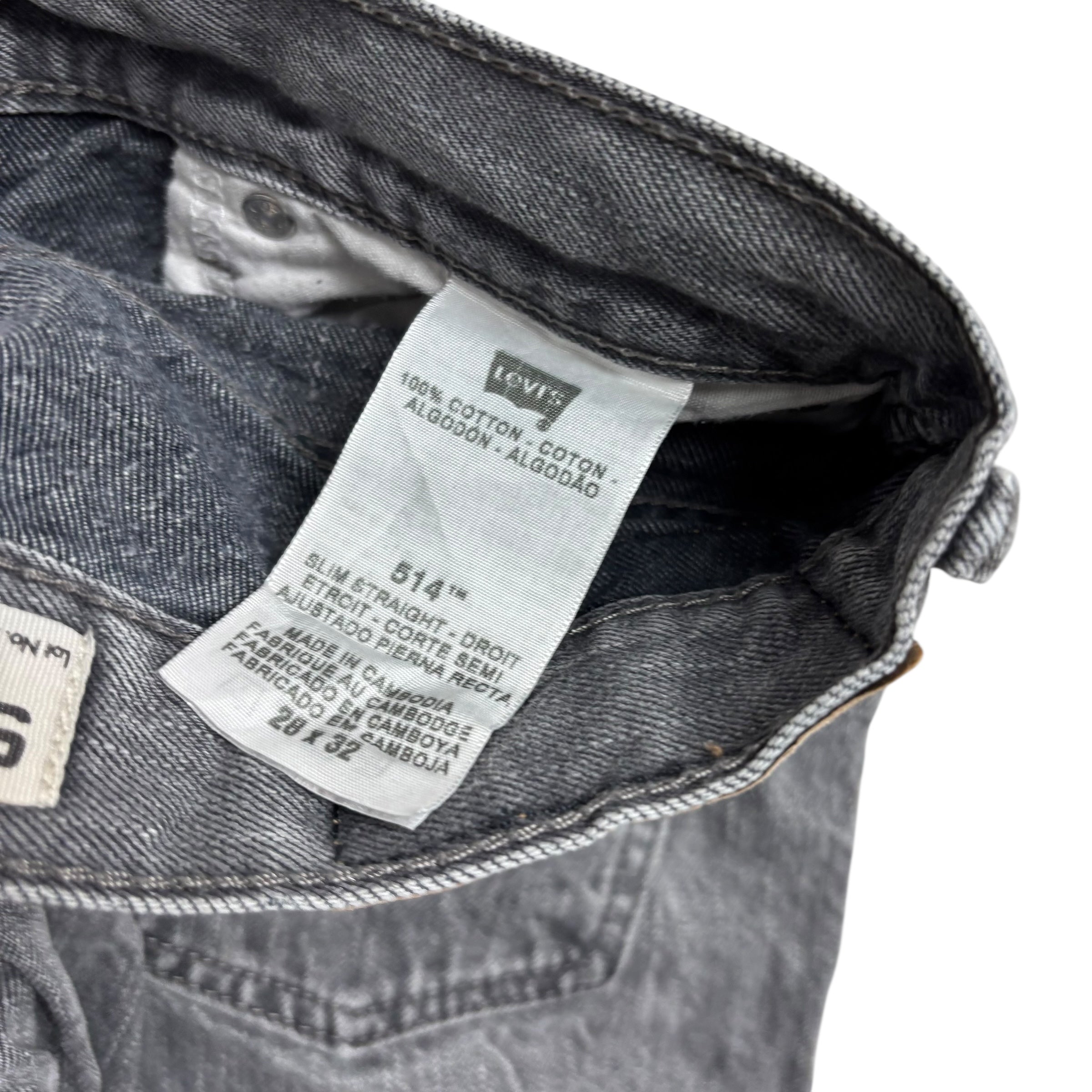 Levis 514 Jeans W27 L31 Mens Grey Regular Straight Fit Vintage Denim