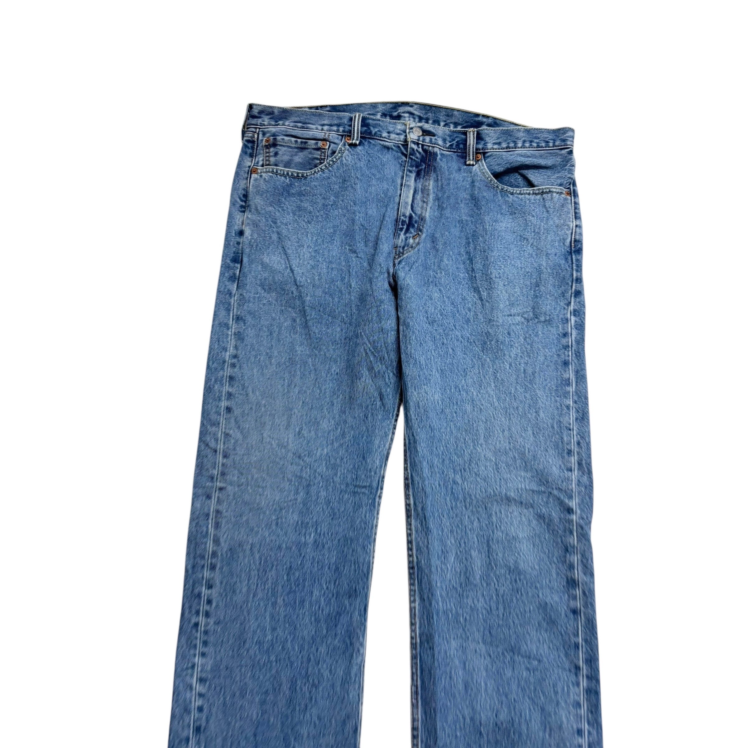 Levis 505 Jeans W40 L34 Mens Mid Blue Regular Straight Fit Denim (E)