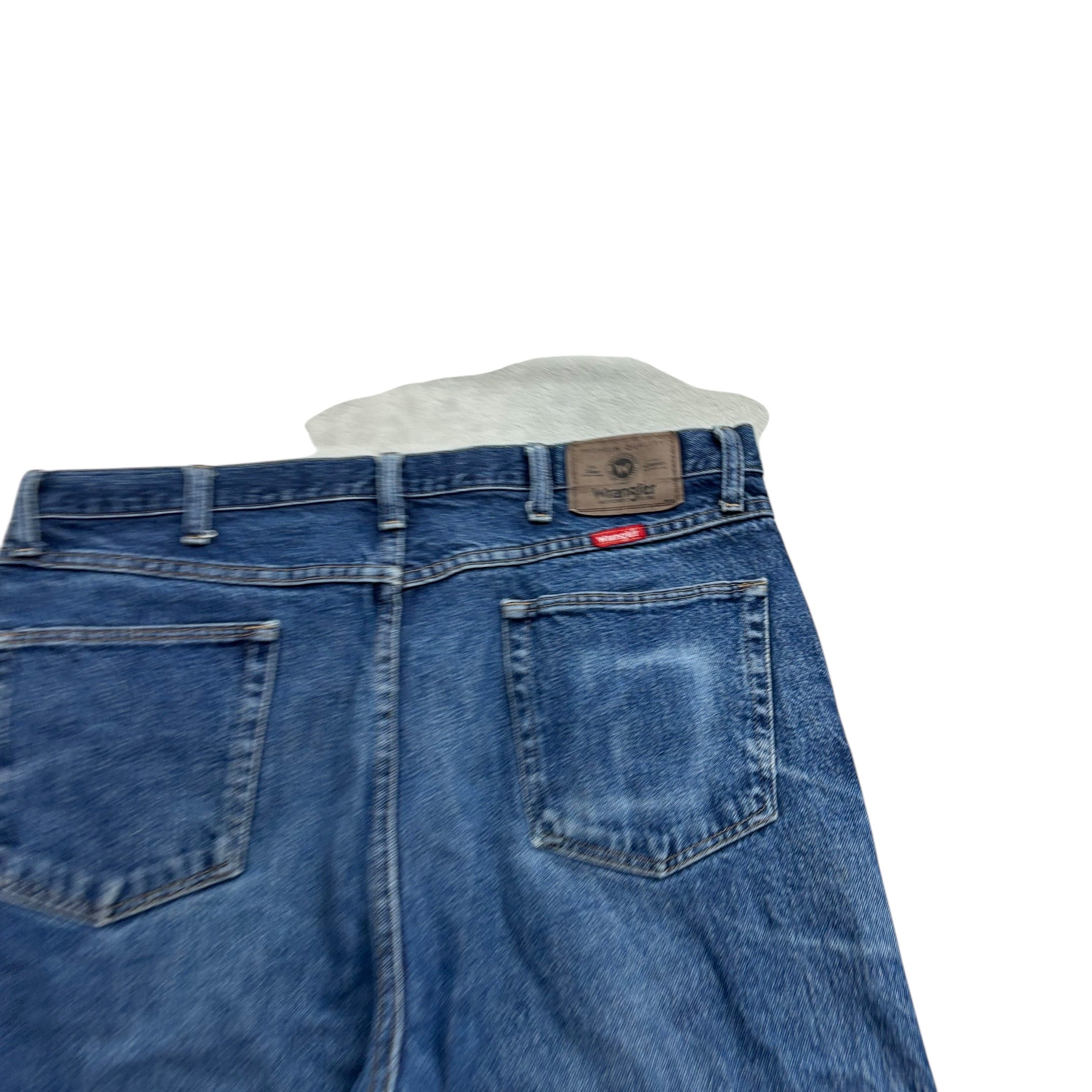 Wrangler Jeans W38 L32 Mens Mid Blue Regular Straight Fit Denim (F)