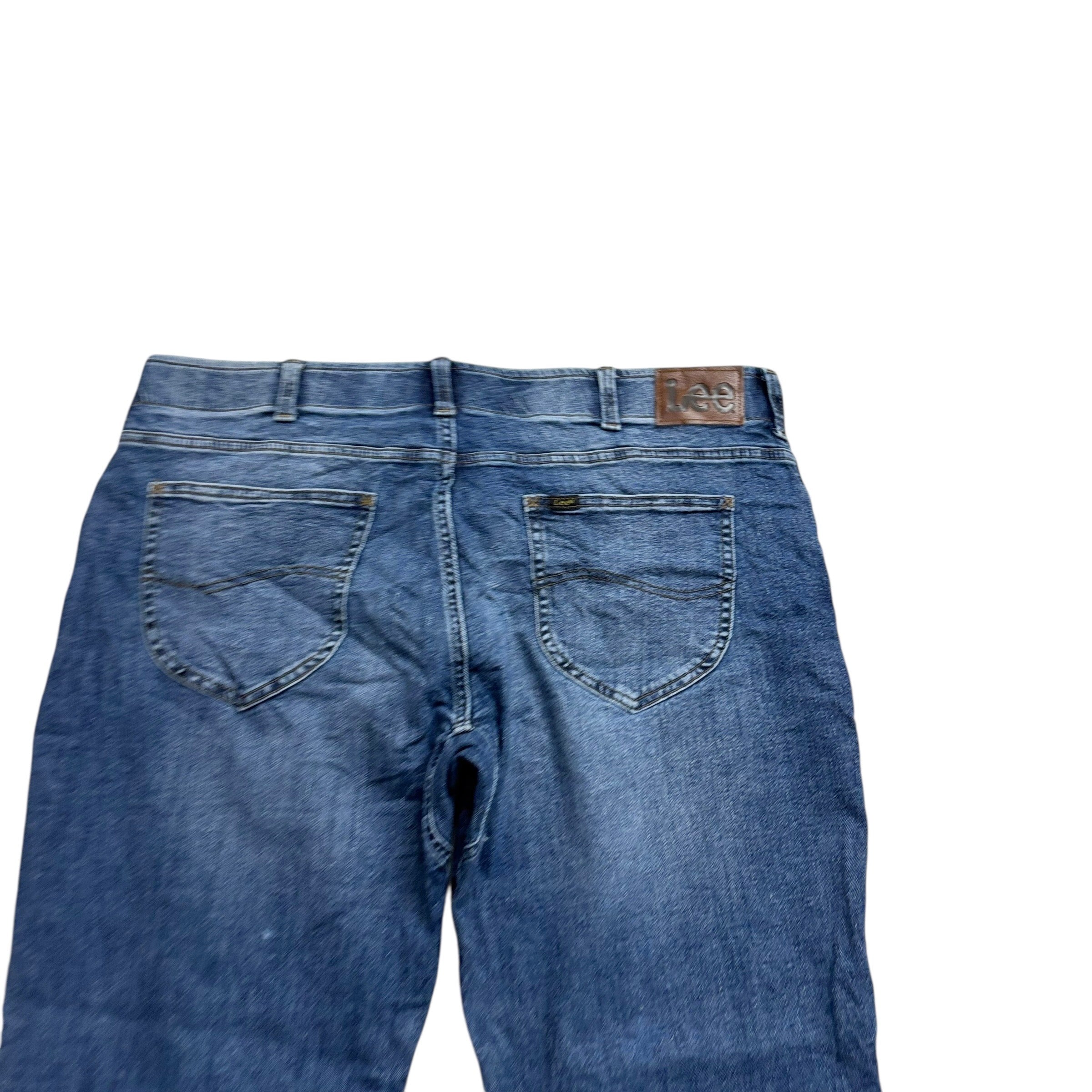 Lee Jeans W40 L29 Mens Mid Blue Regular Tapered Fit Stretch Denim (E)