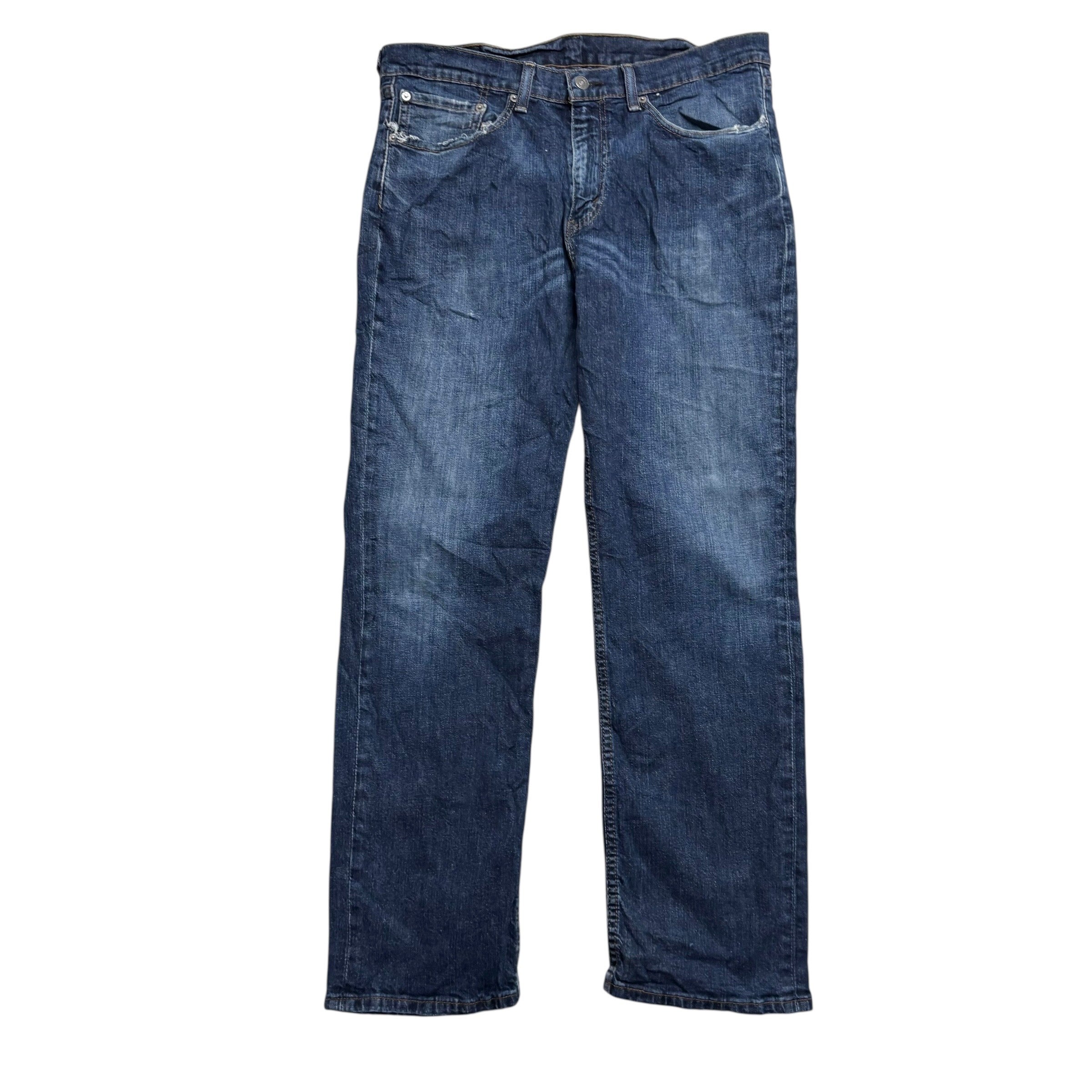 Levis 514 Jeans W34 L30 Mens Dark Blue Regular Straight Fit Stretch Denim