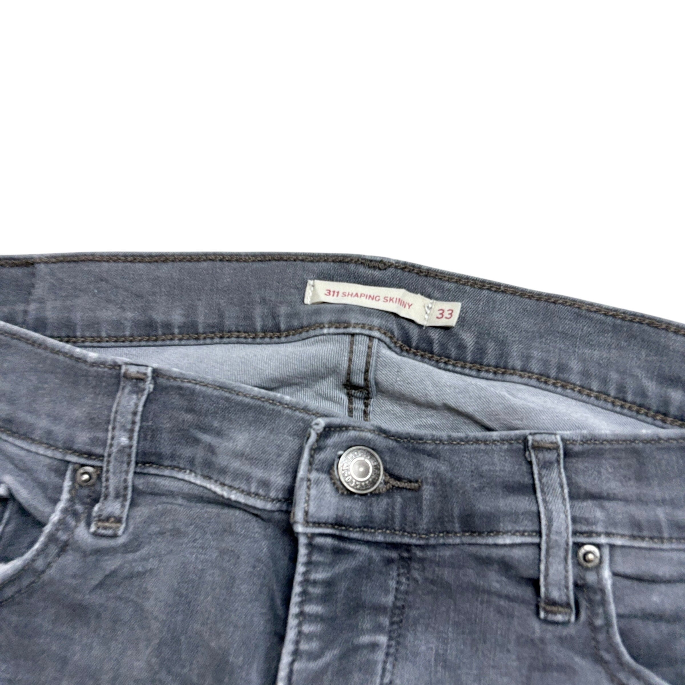 Levis 311 Jeans W33 L29 Womens Shaping Skinny Grey Stretch Denim