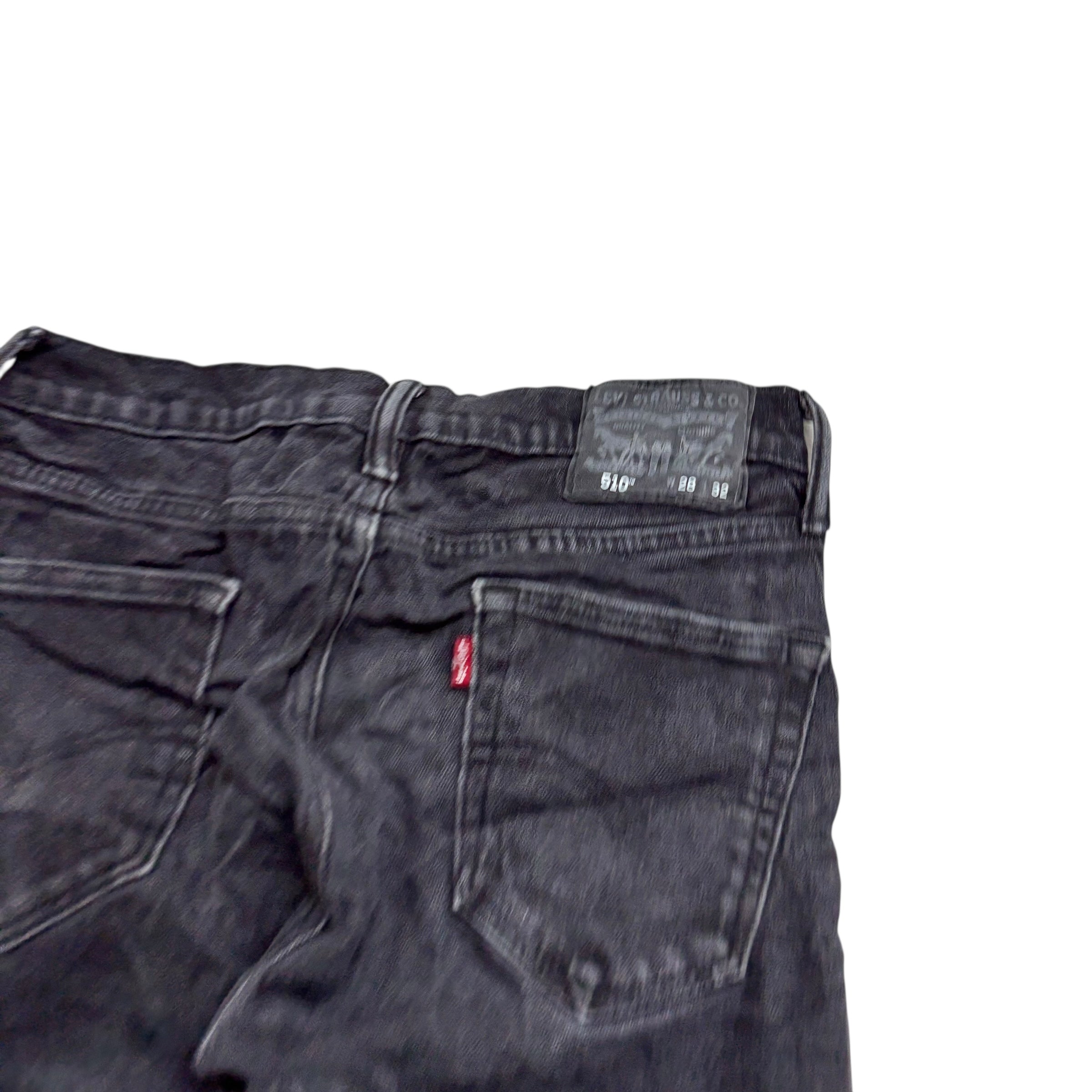 Levis 510 Jeans W28 L32 Mens Black Skinny Fit Stretch Denim