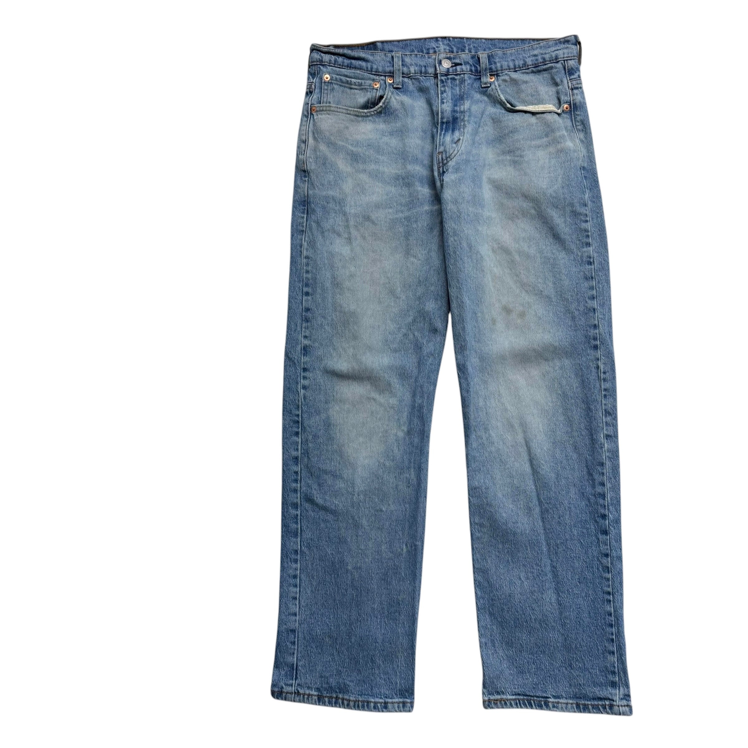 Levis 569 Jeans W32 L31 Mens Mid Blue Relaxed Straight Fit Stretch Denim (F)