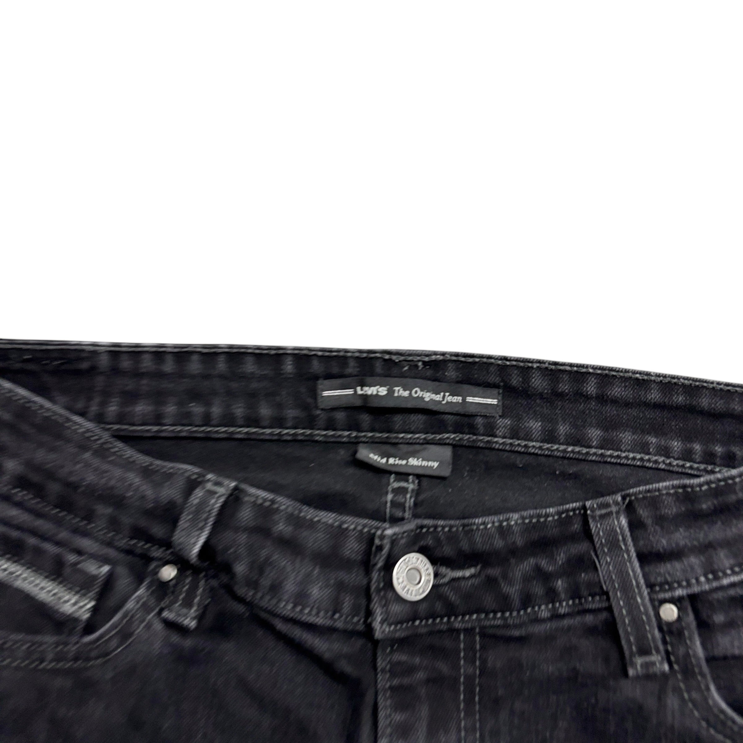 Levis Jeans W32 L30 Womens Skinny Fit Black Stretch Vintage Denim (E)