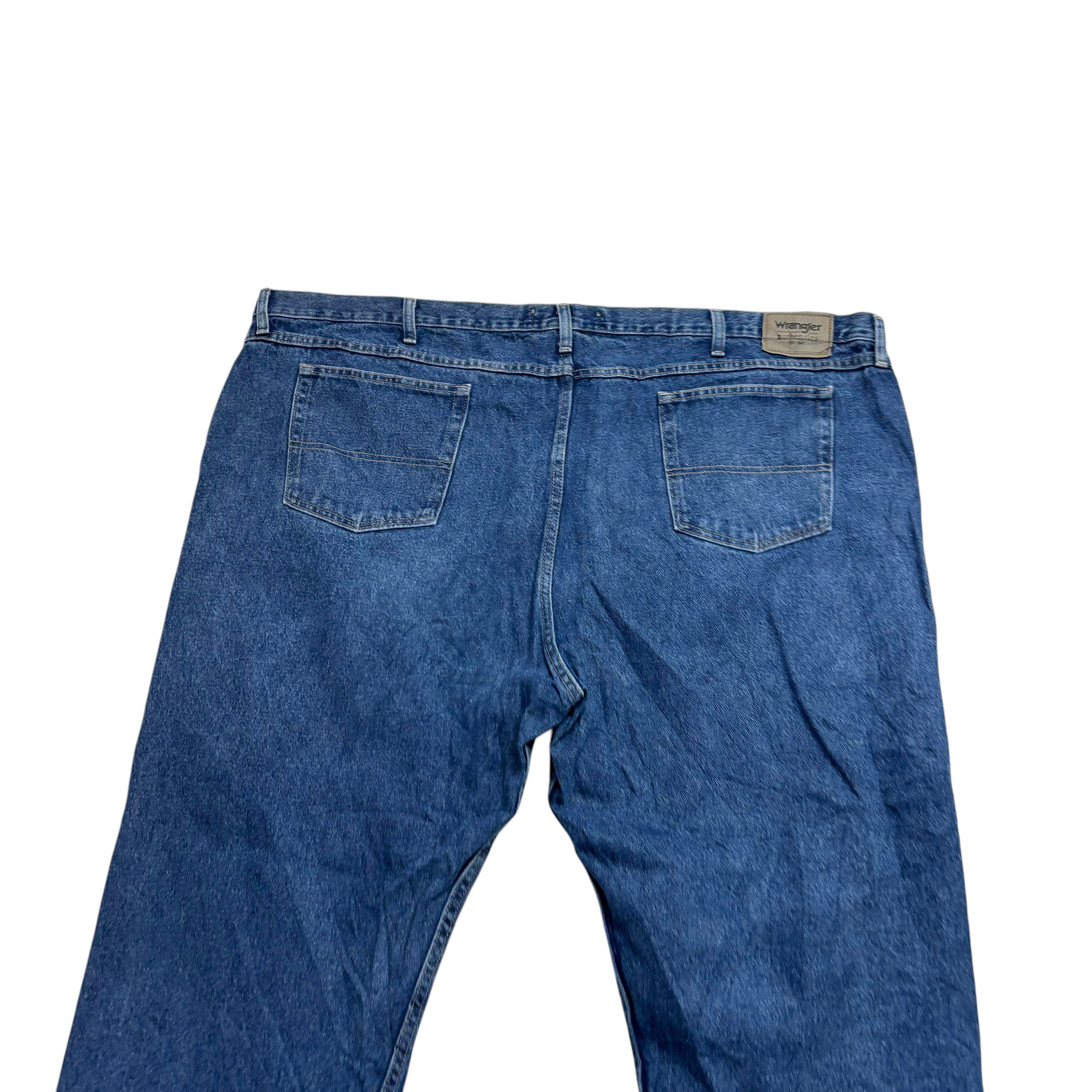 Wrangler Jeans W54 L30 Mens Mid Blue Relaxed Straight Fit Baggy Denim