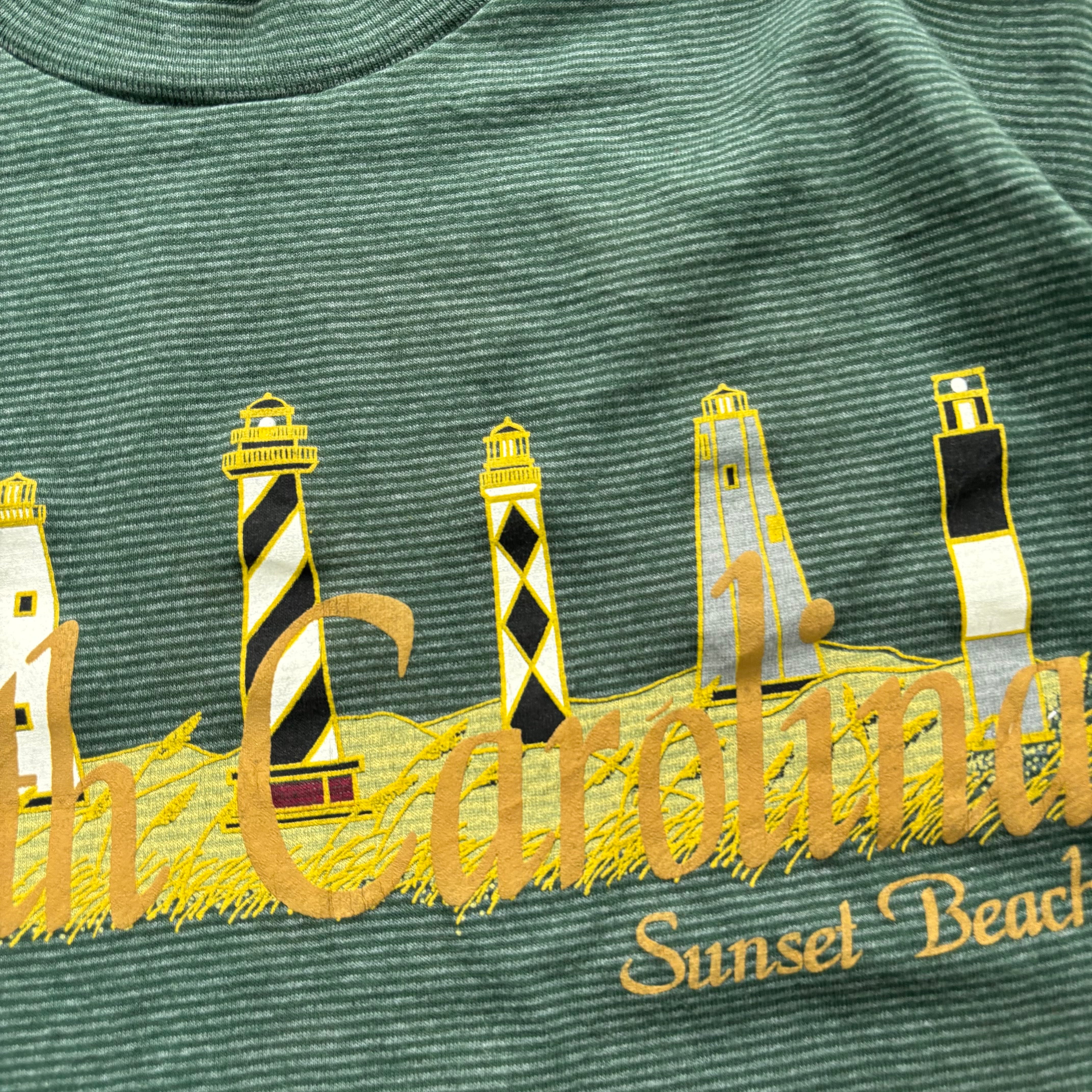 Vintage T Shirt Mens XL Green Single Stitch Graphic Print 90s USA Tourist (E)