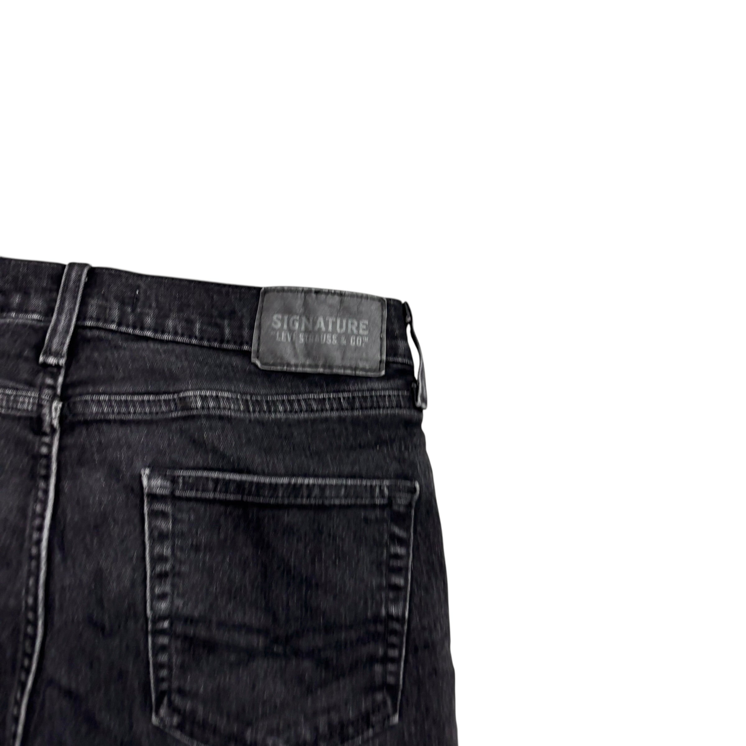 Levis Signature Jeans W30 L32 Mens Black Slim Fit Stretch Denim (E)