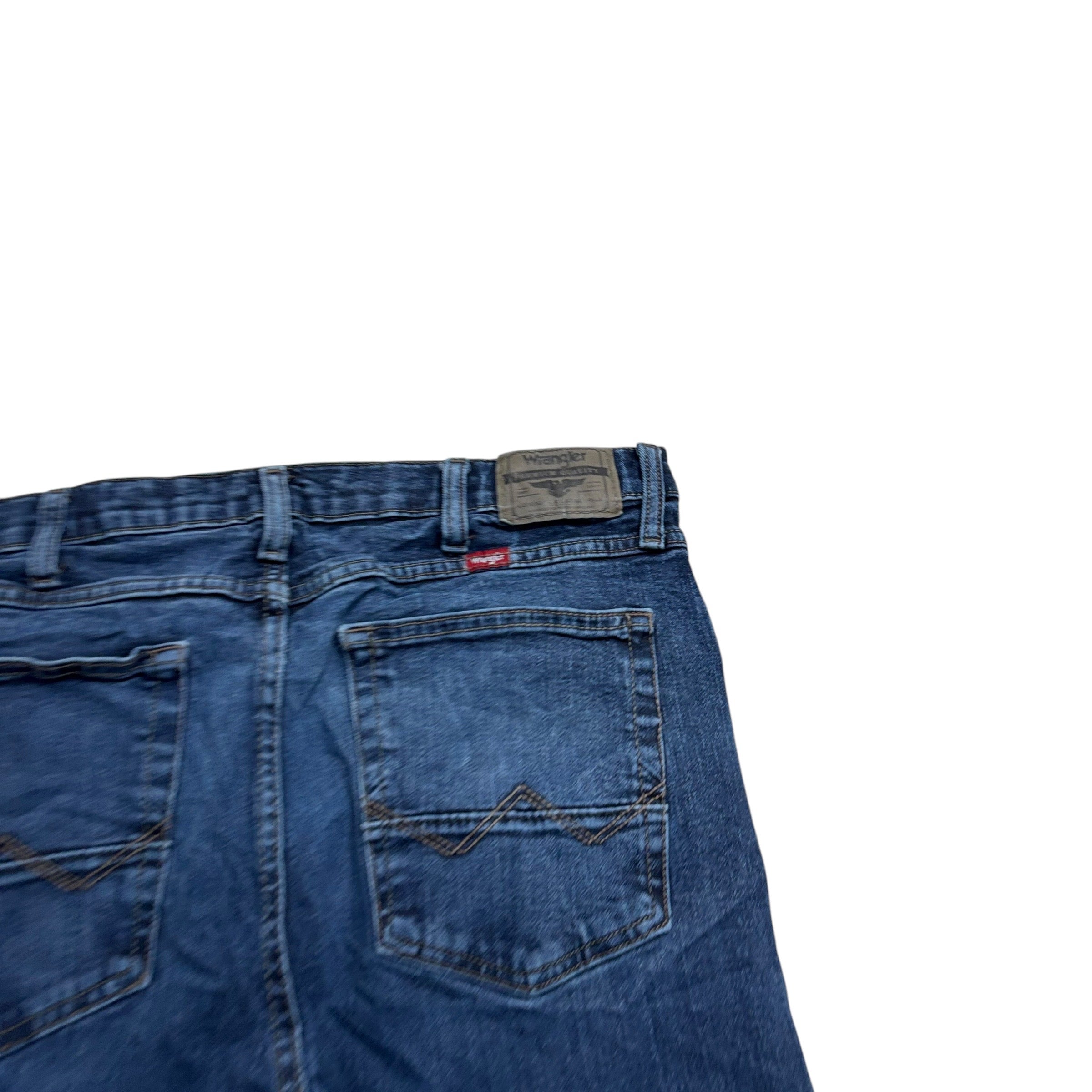 Wrangler Jeans W36 L32 Mens Mid Blue Slim Straight Fit Stretch Denim