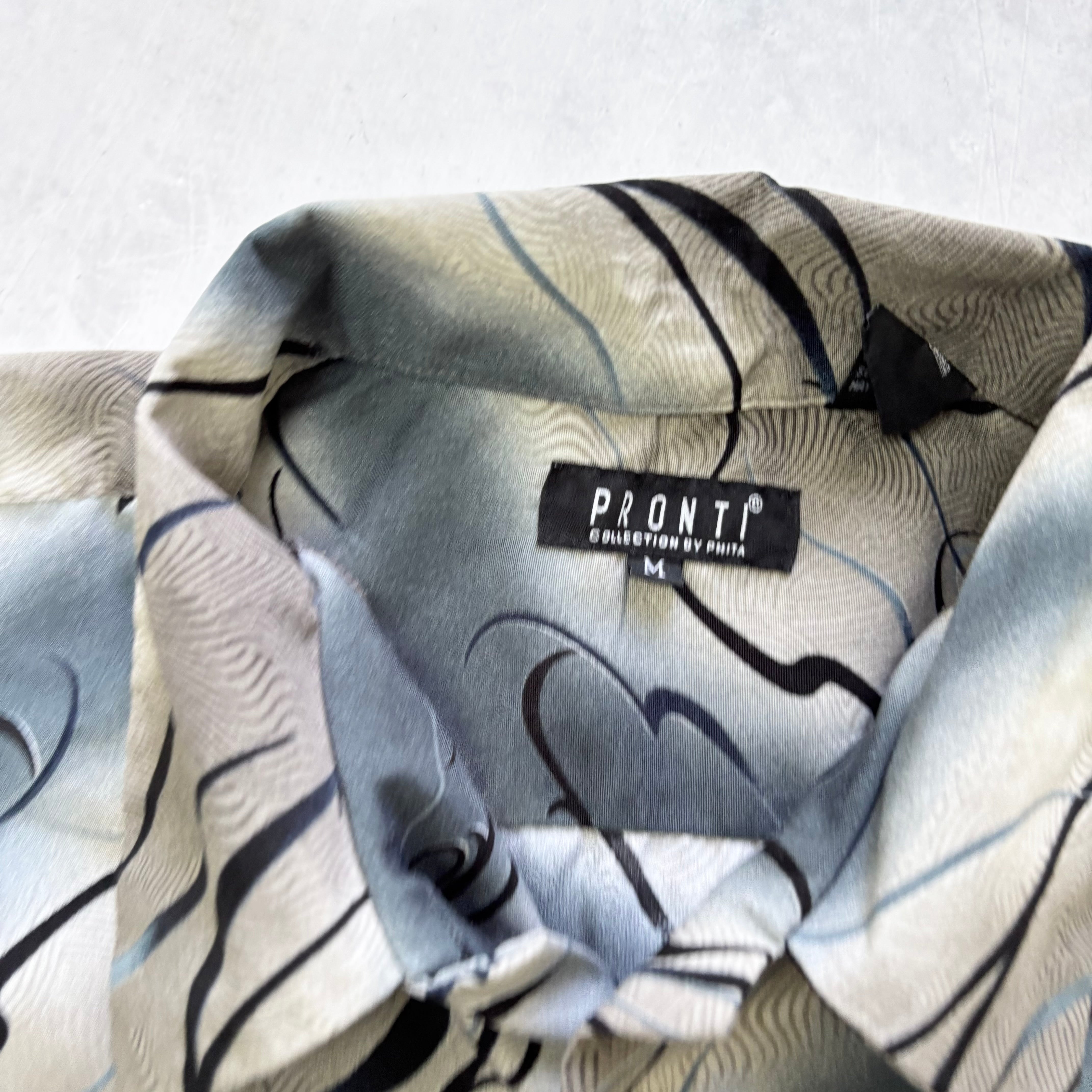 Funky Shirt Mens Medium Abstract Short Sleeve Polyester (E)