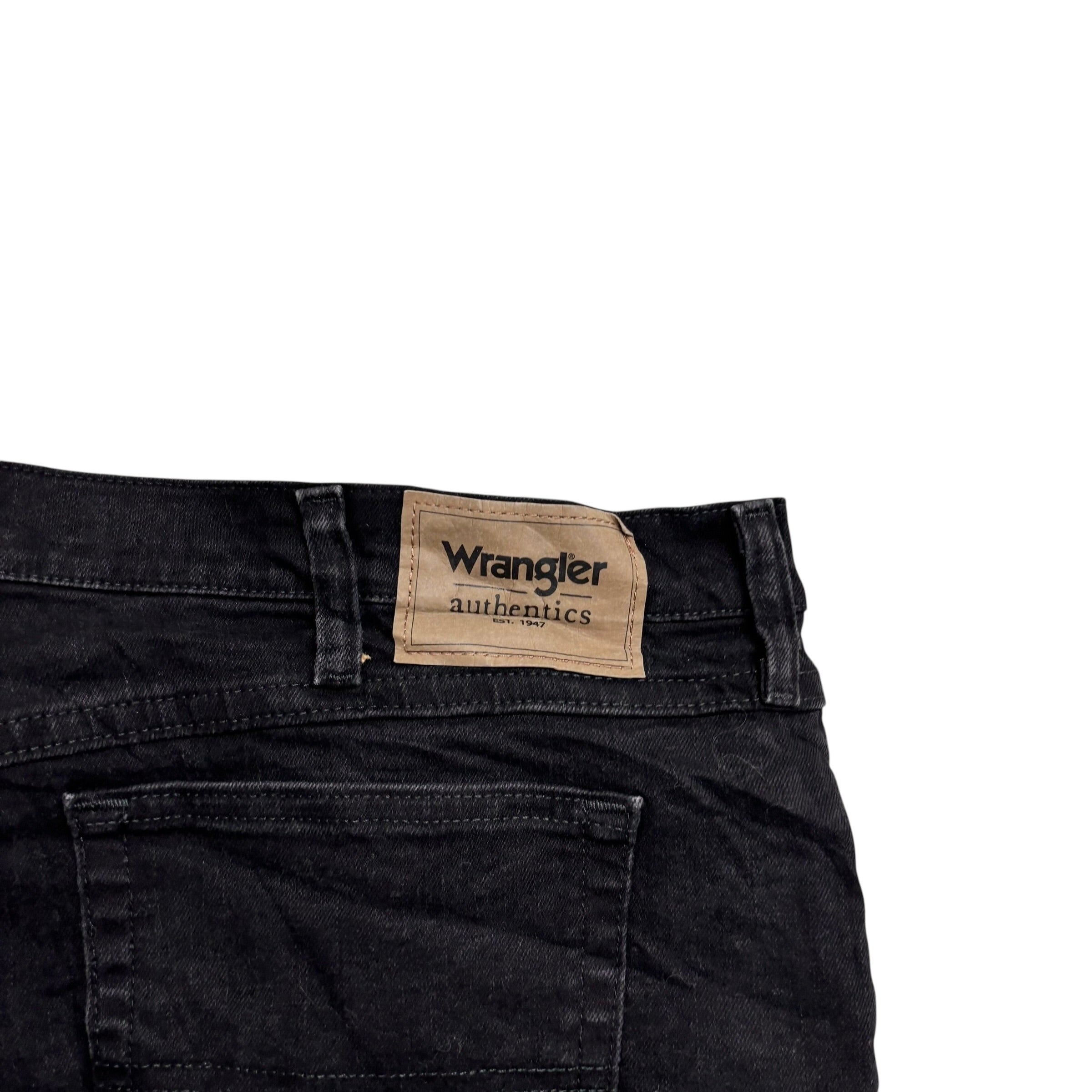 Wrangler Jeans W44 L28 Mens Black Baggy Relaxed Straight Fit Stretch Denim (E)