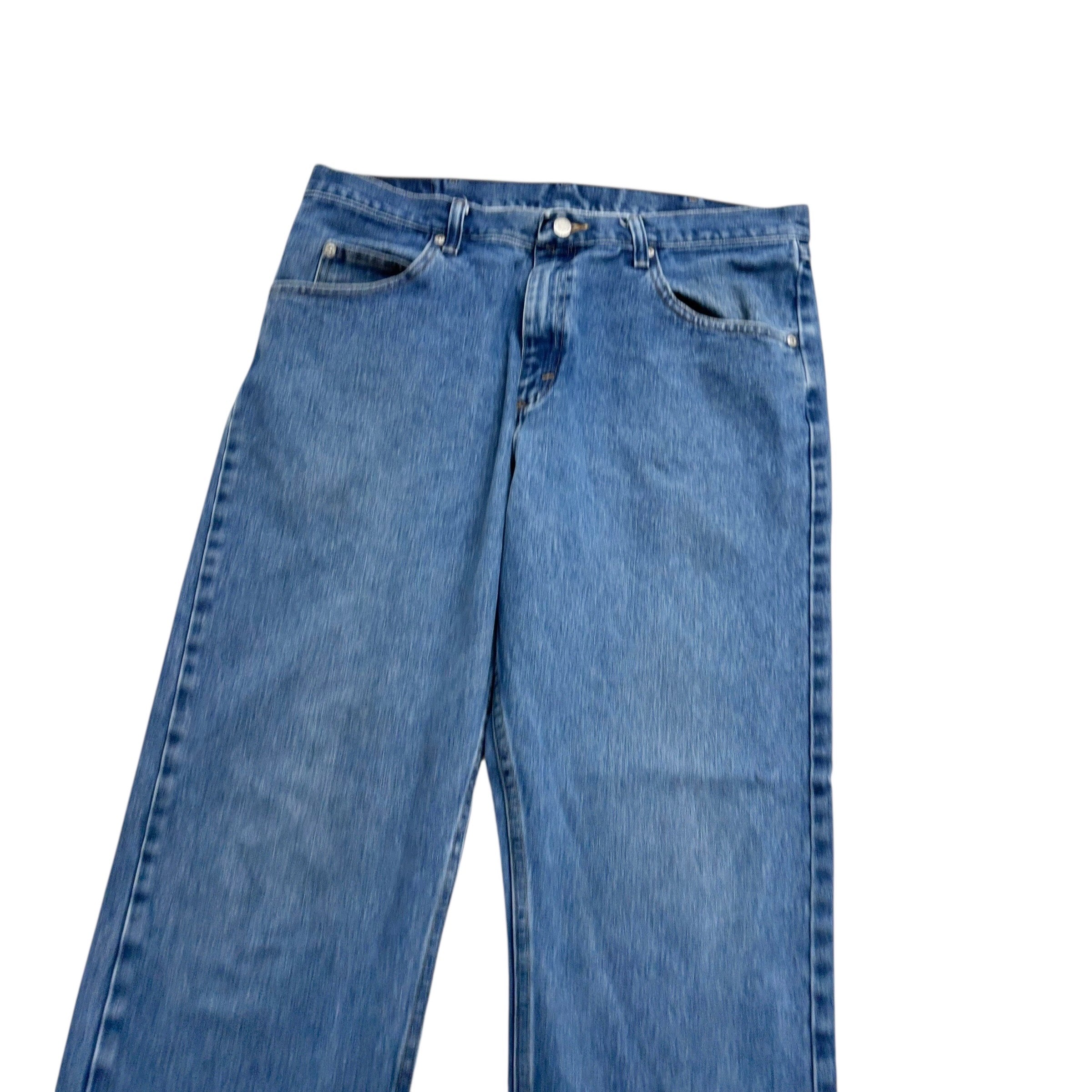 Wrangler Jeans W36 L32 Mens Mid Blue Relaxed Straight Fit Vintage Denim