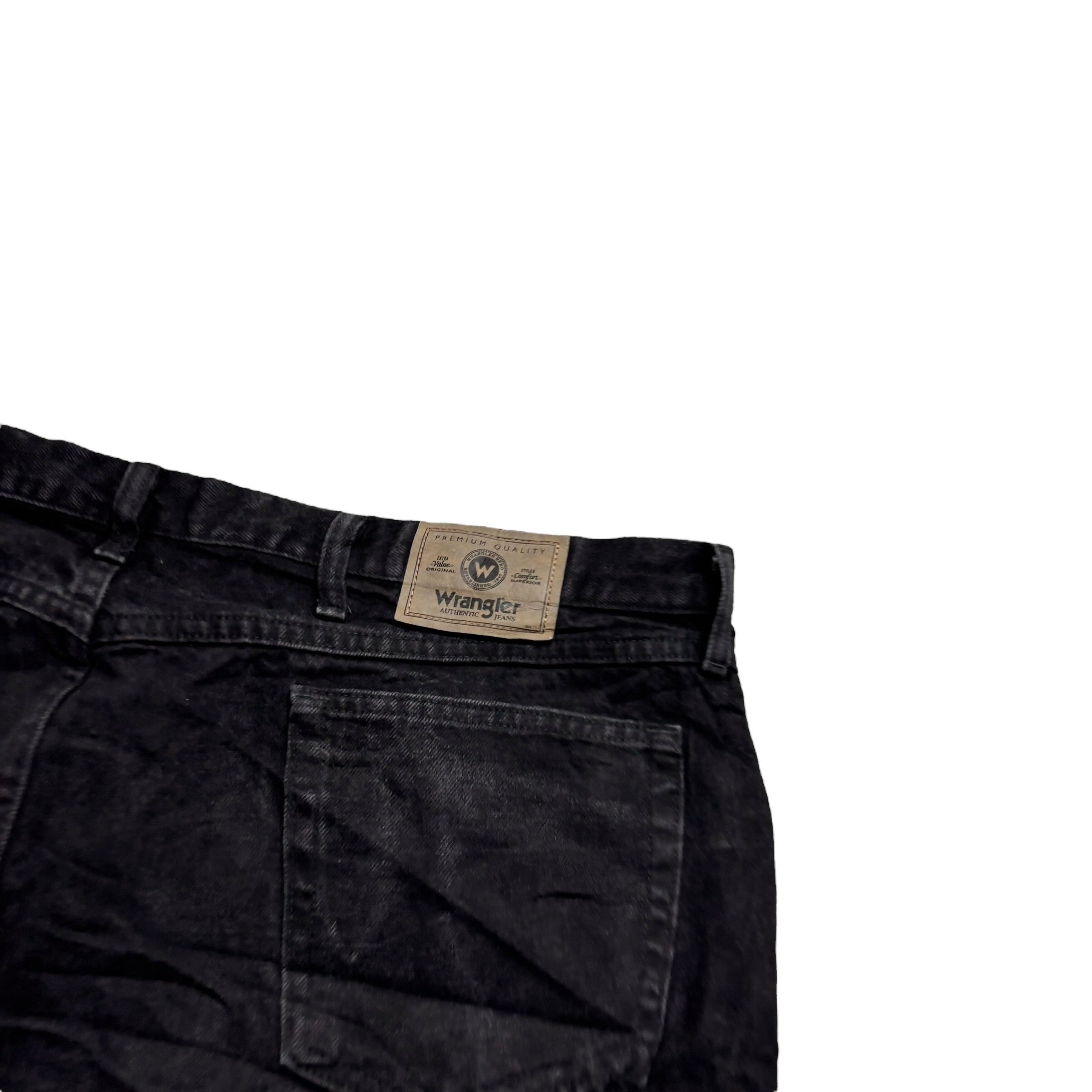Wrangler Jeans W44 L30 Mens Black Baggy Relaxed Straight Fit Vintage Denim (E)