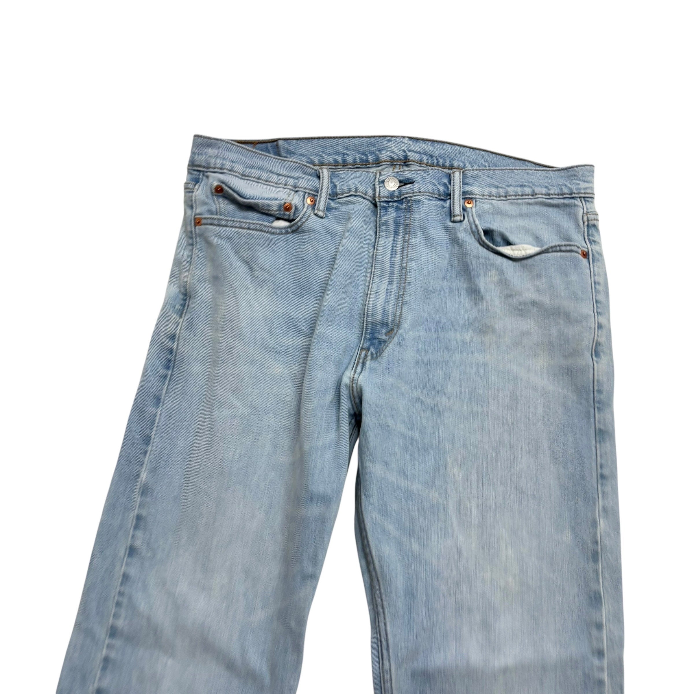 Levis 513 Jeans W36 L30 Mens Light Blue Slim Straight Fit Stretch Denim (E)