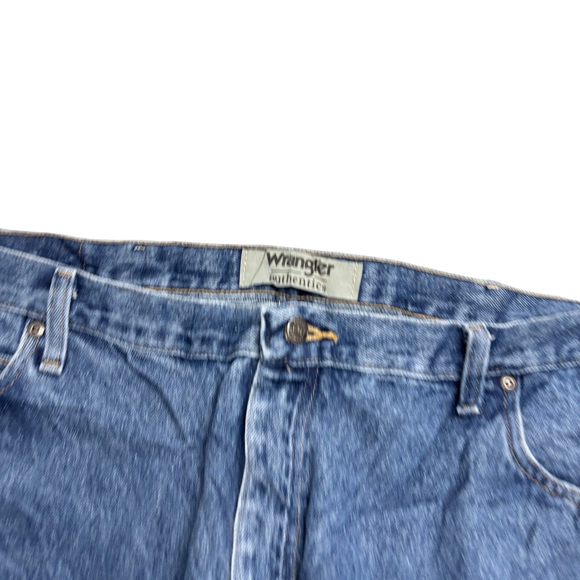 Wrangler Jeans W42 L30 Mens Mid Blue Relaxed Straight Fit Denim (E)
