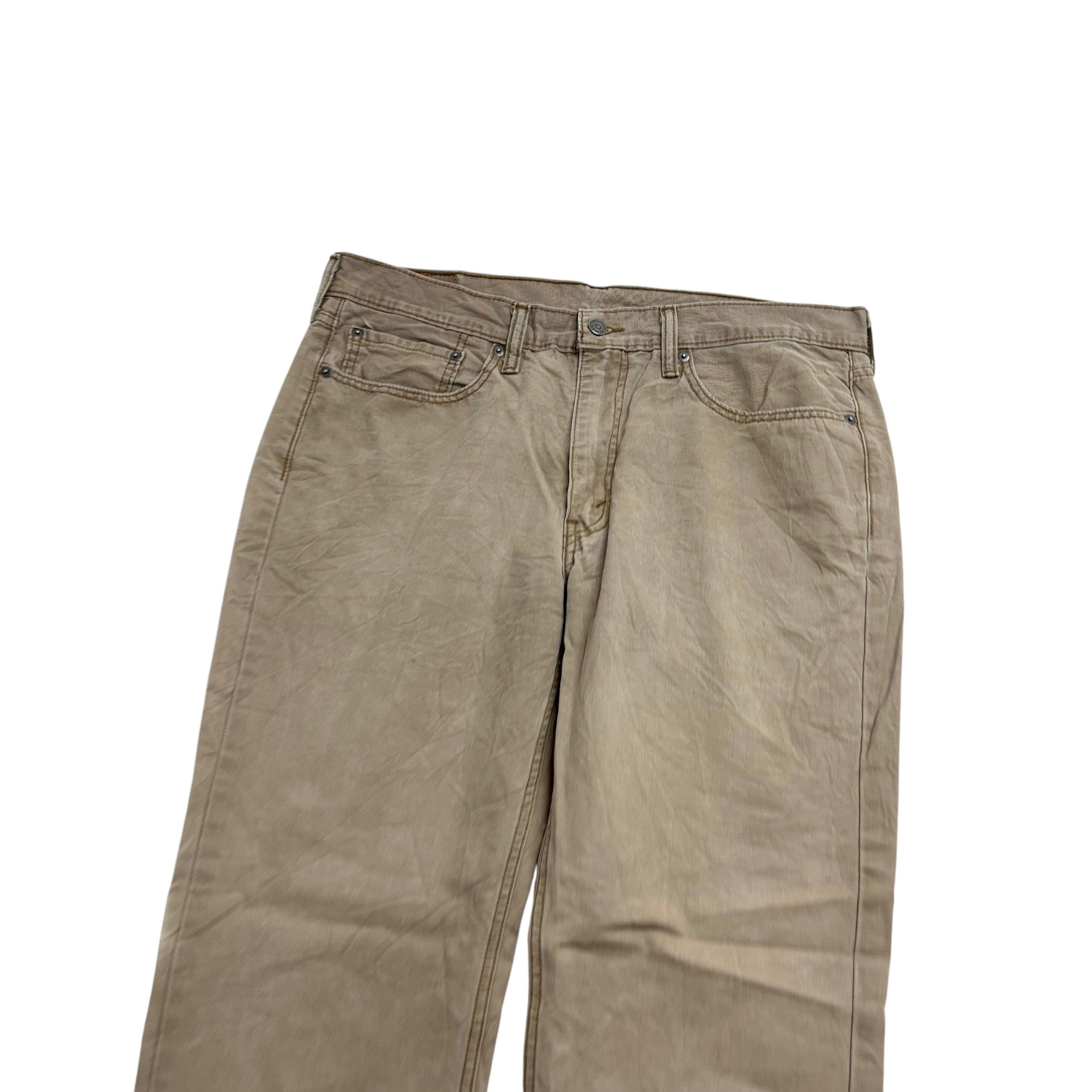 Levis 514 Trousers W36 L30 Mens Beige Regular Straight Fit Cotton Pants