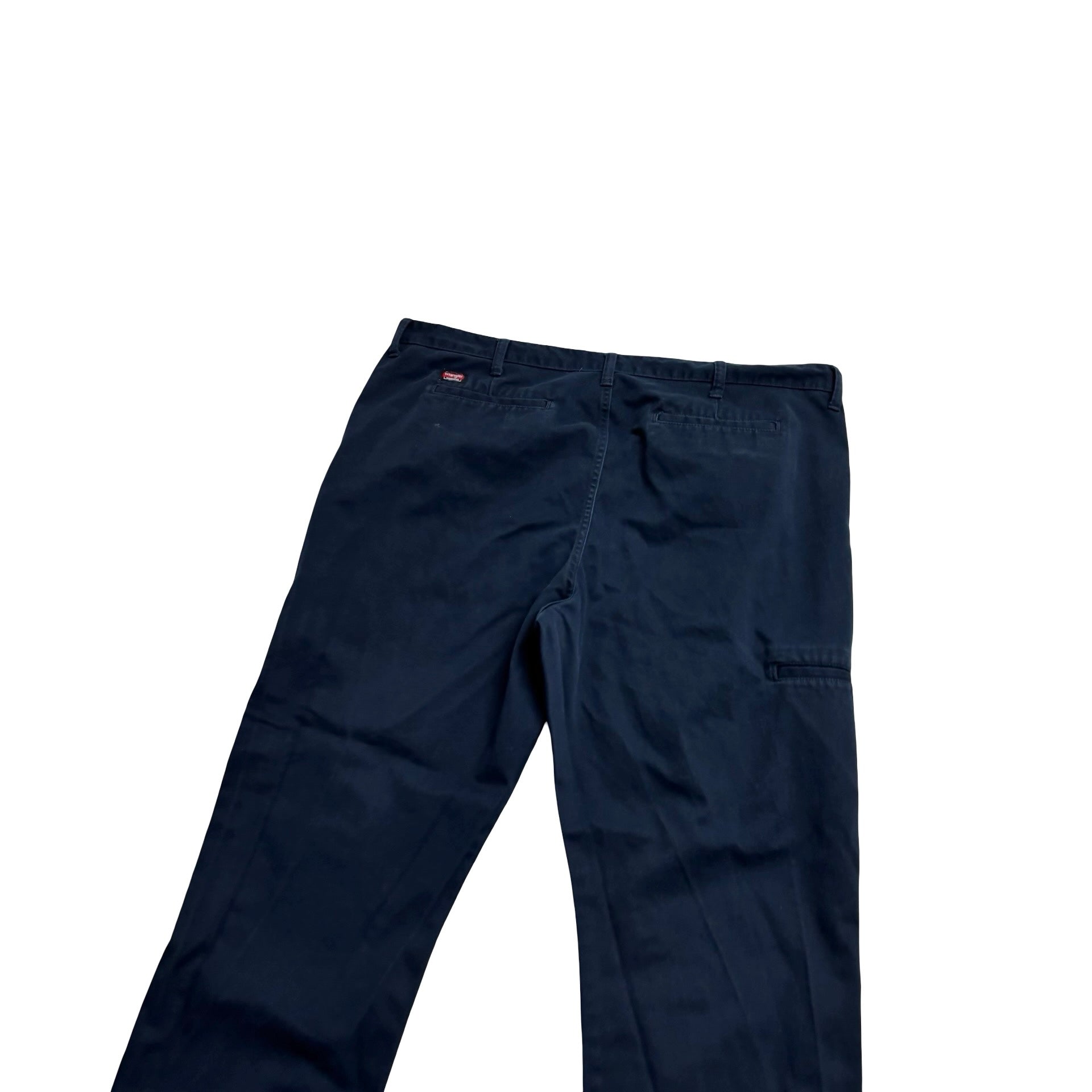 Wrangler Trousers W42 L32 Mens Navy Blue Relaxed Straight Fit Pants (E)
