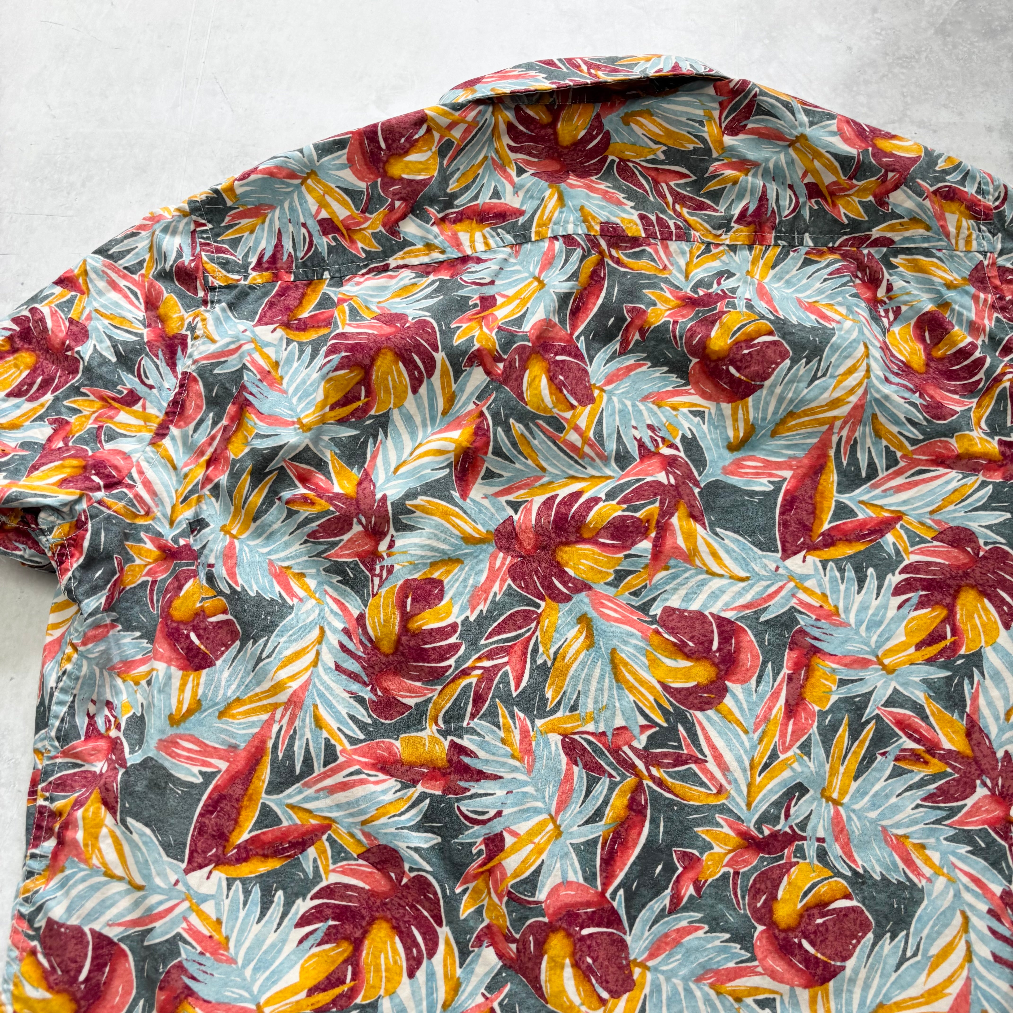 Hawaiian Shirt Mens XL Multi Floral Aloha Short Sleeve Cotton Regular Fit (E)