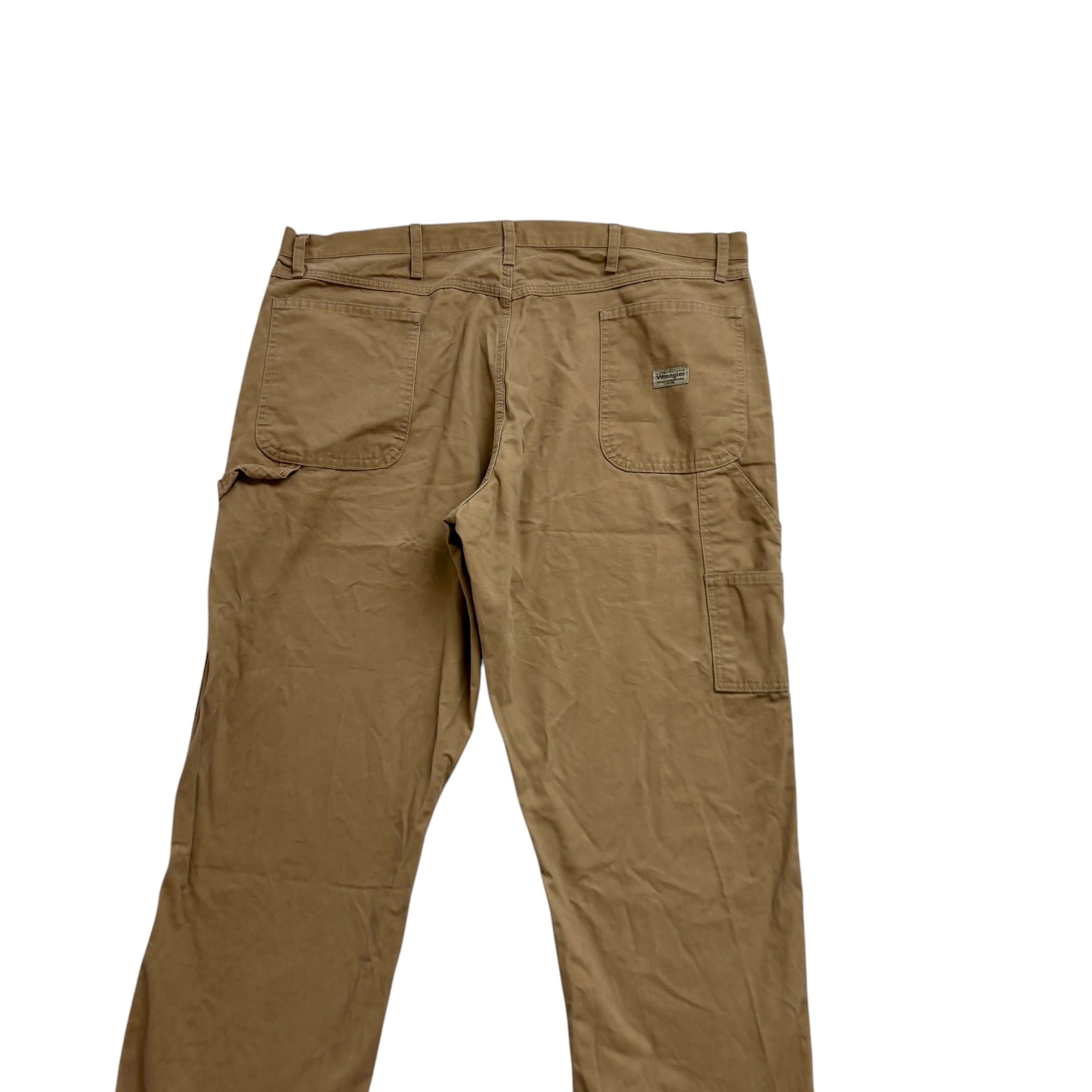 Wrangler Carpenter Trousers W42 L30 Mens Tan Relaxed Fit Cotton Pants