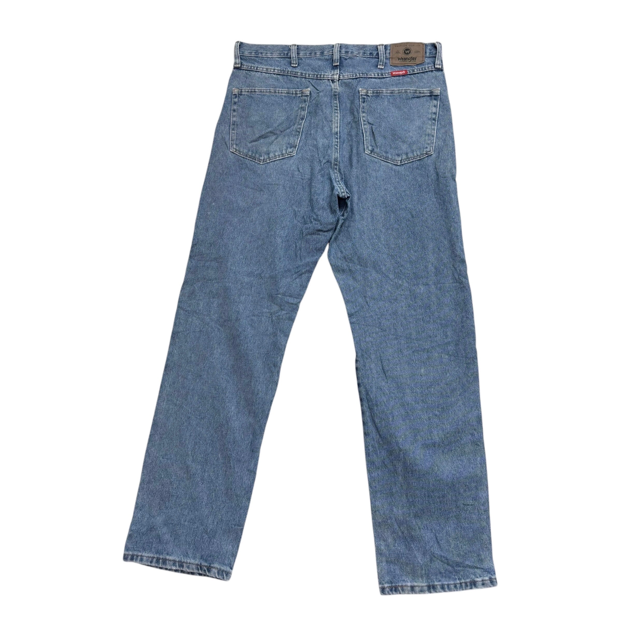 Wrangler Jeans W35 L32 Mens Light Blue Regular Straight Fit Denim (E)