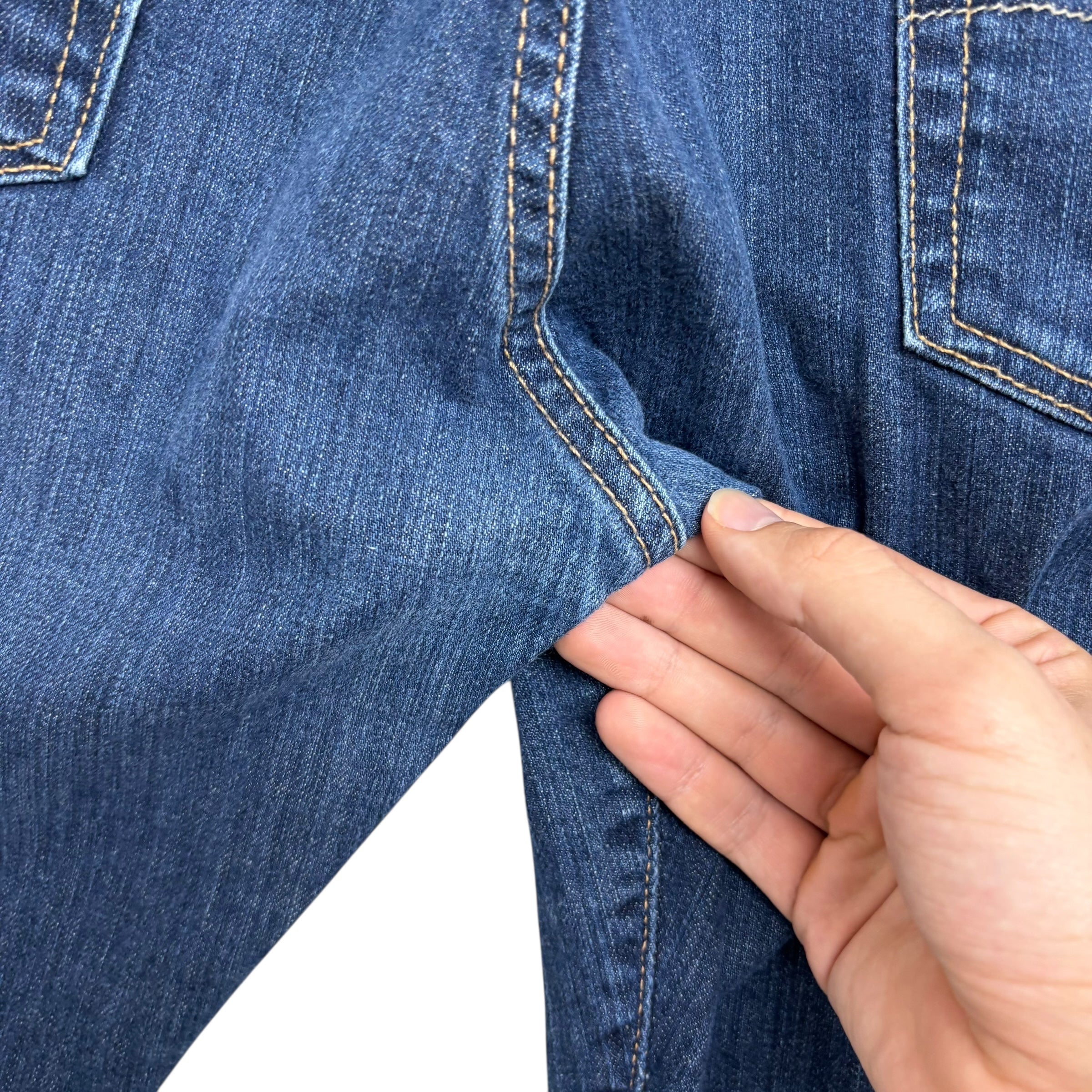 Levis 504 Jeans W33 L28 Mens Dark Blue Regular Straight Fit Stretch Denim
